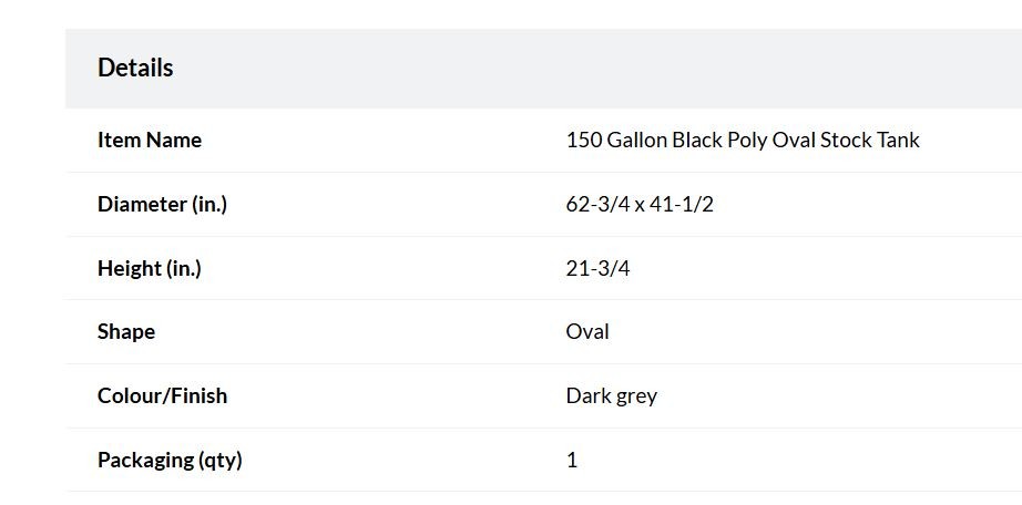 150 Gallon Black Poly Oval Stock Tank - photo 5