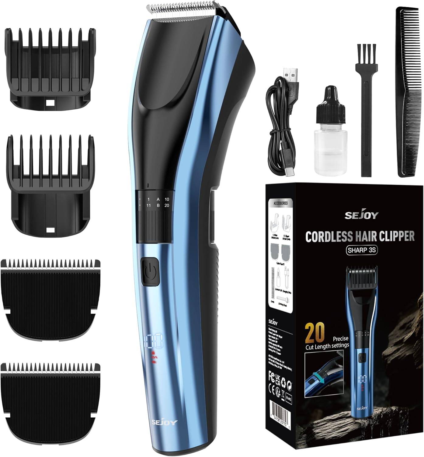 Sejoy Professional Cordless Hair Trimmer / Clipper, rechargeable