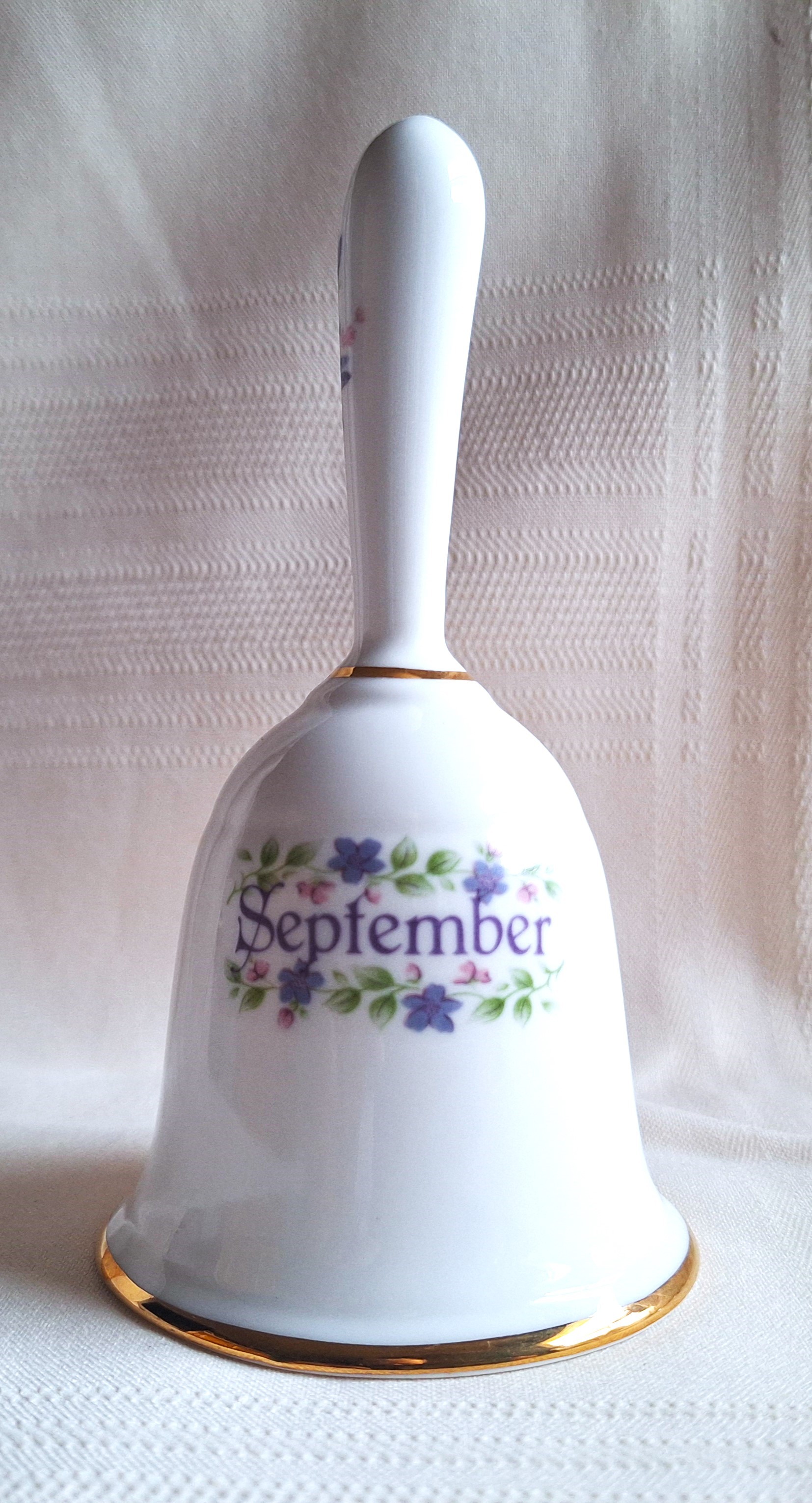 Vintage FLORAL SEPTEMBER Dinner Bell Fine Bone China by Sunrise - photo 2