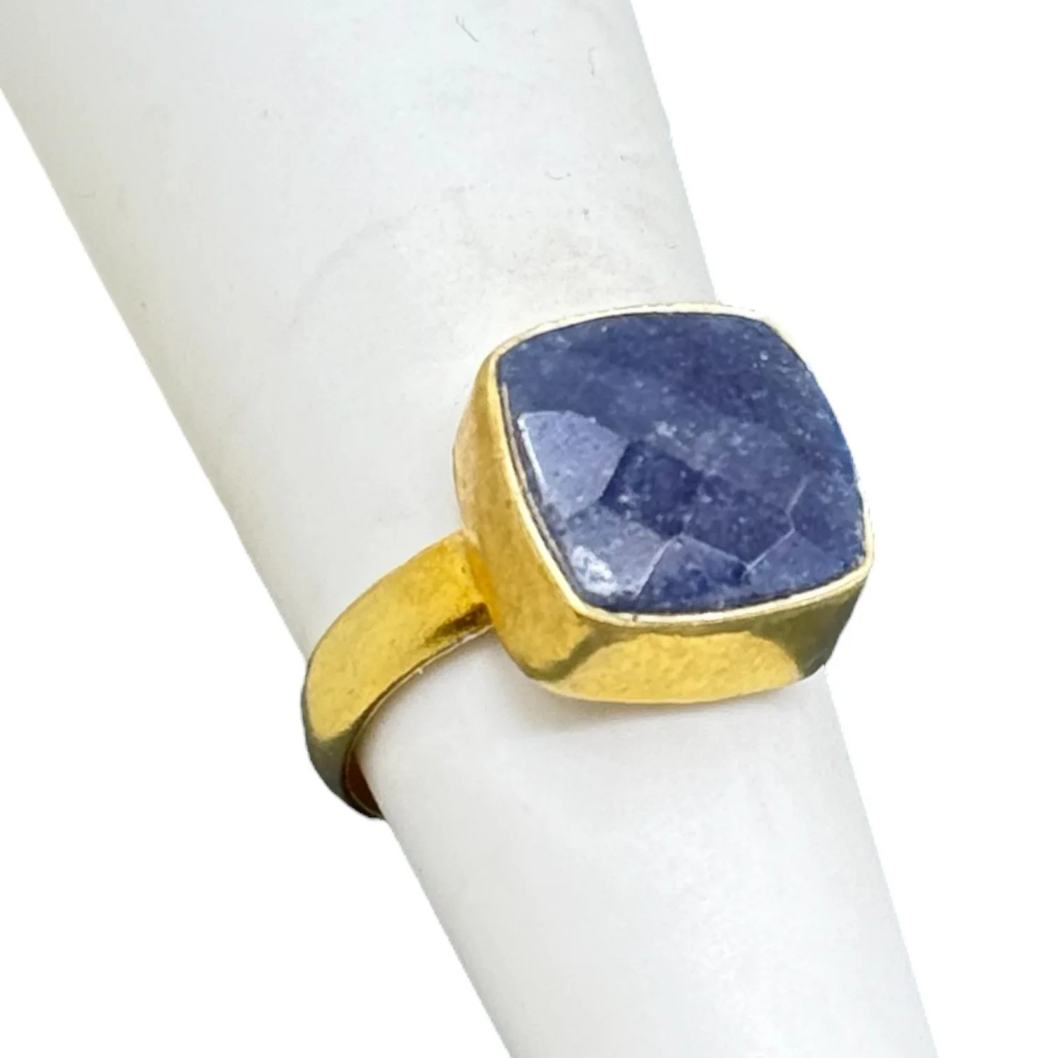Gold vermeil sterling silver milky sapphire ring - GM332 - photo 2