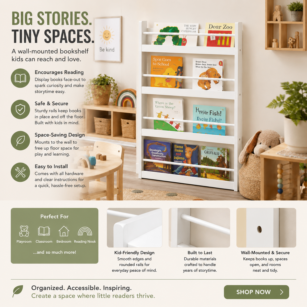 Kids 5-Tier Book Storage & Display Rack - photo 5