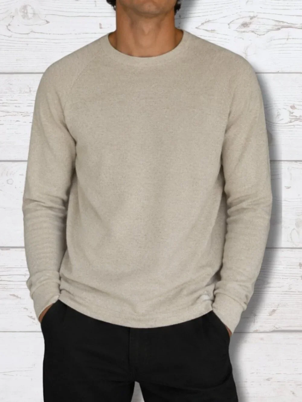 Only & Sons Oatmeal Long Sleeve Crew Neck Sweater – Large – NWT