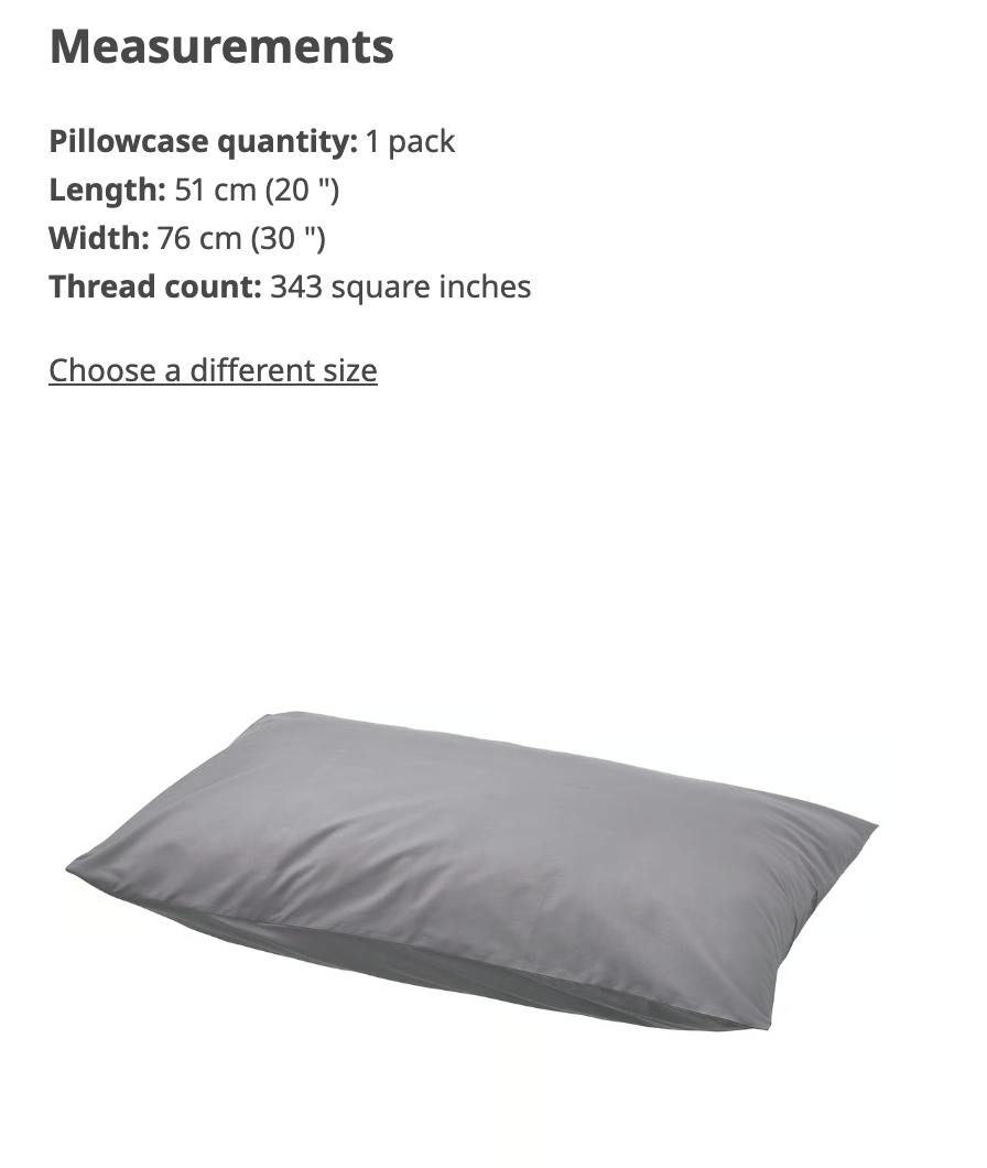 New IKEA RÖNNVECKMAL Pillowcases Gray (Queen) ($15 for 3 sets) - photo 5