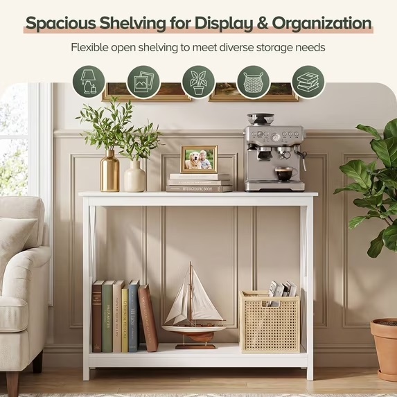 White Console Table with Shelf