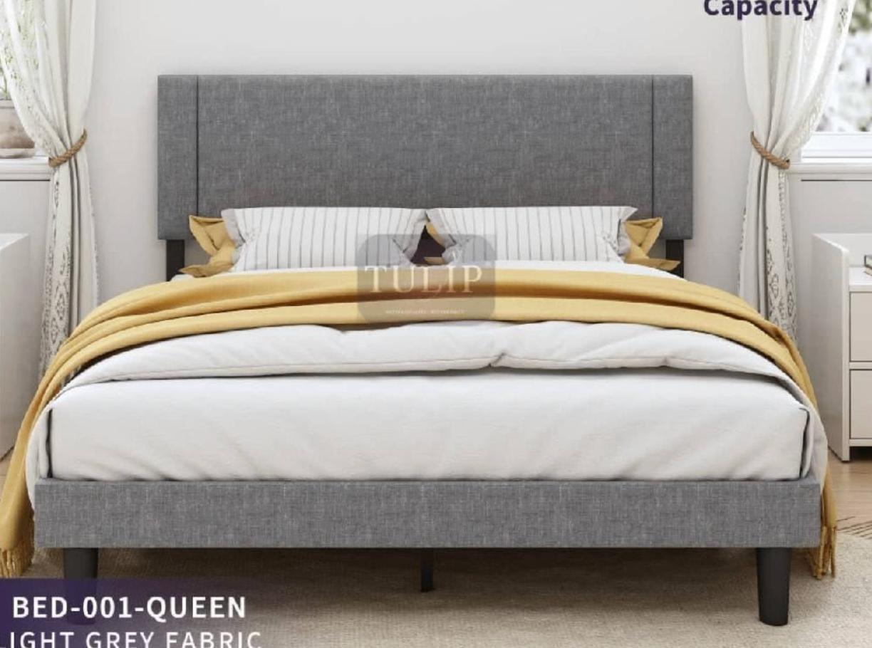 Tulip Queen Bed Frame - Light Grey Fabric - photo 2