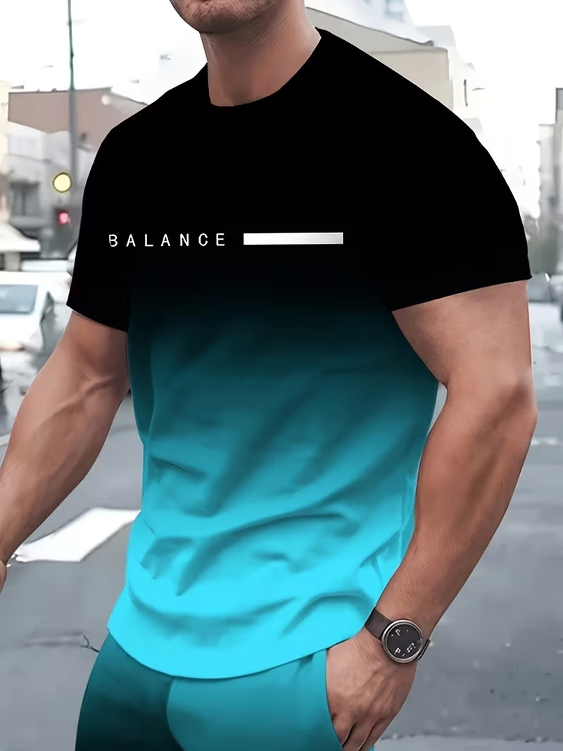 Men's shirt 3-pack gradient letter signature 3D - photo 2