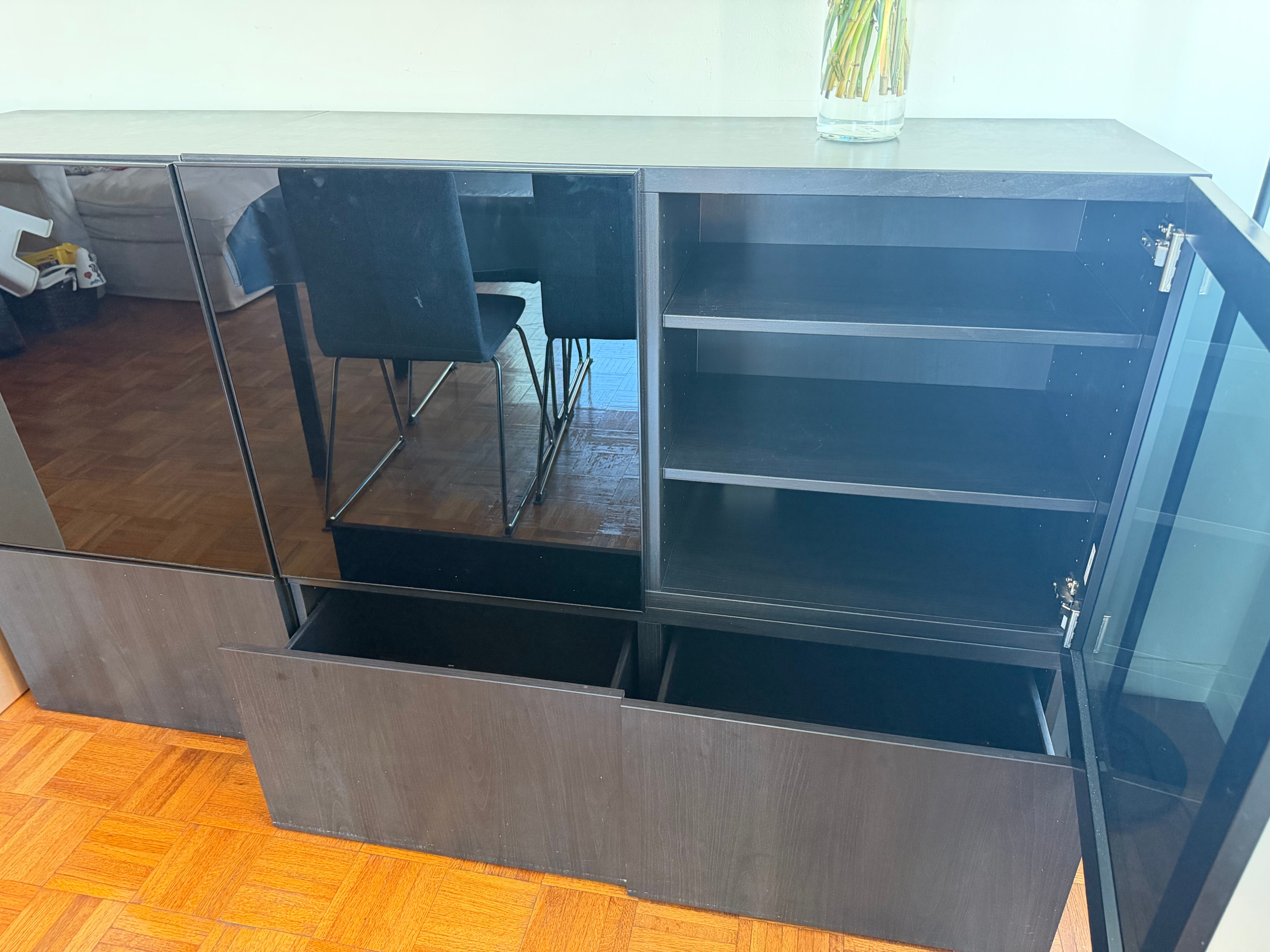 Black IKEA BESTA Console / Storage Cabinet - photo 4