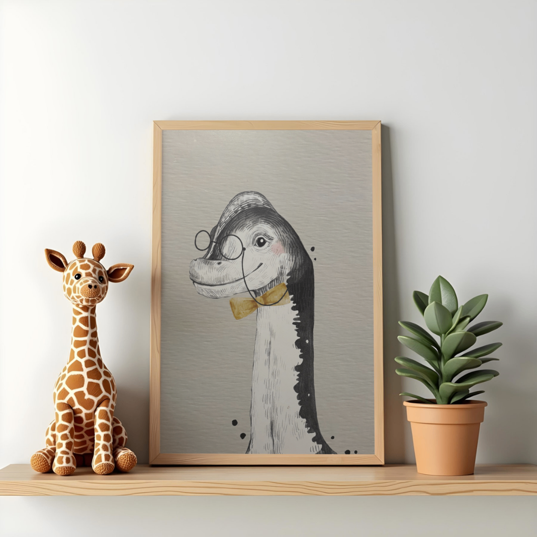 Goose Art Print – 12” x 16” Nursery Wall Decor