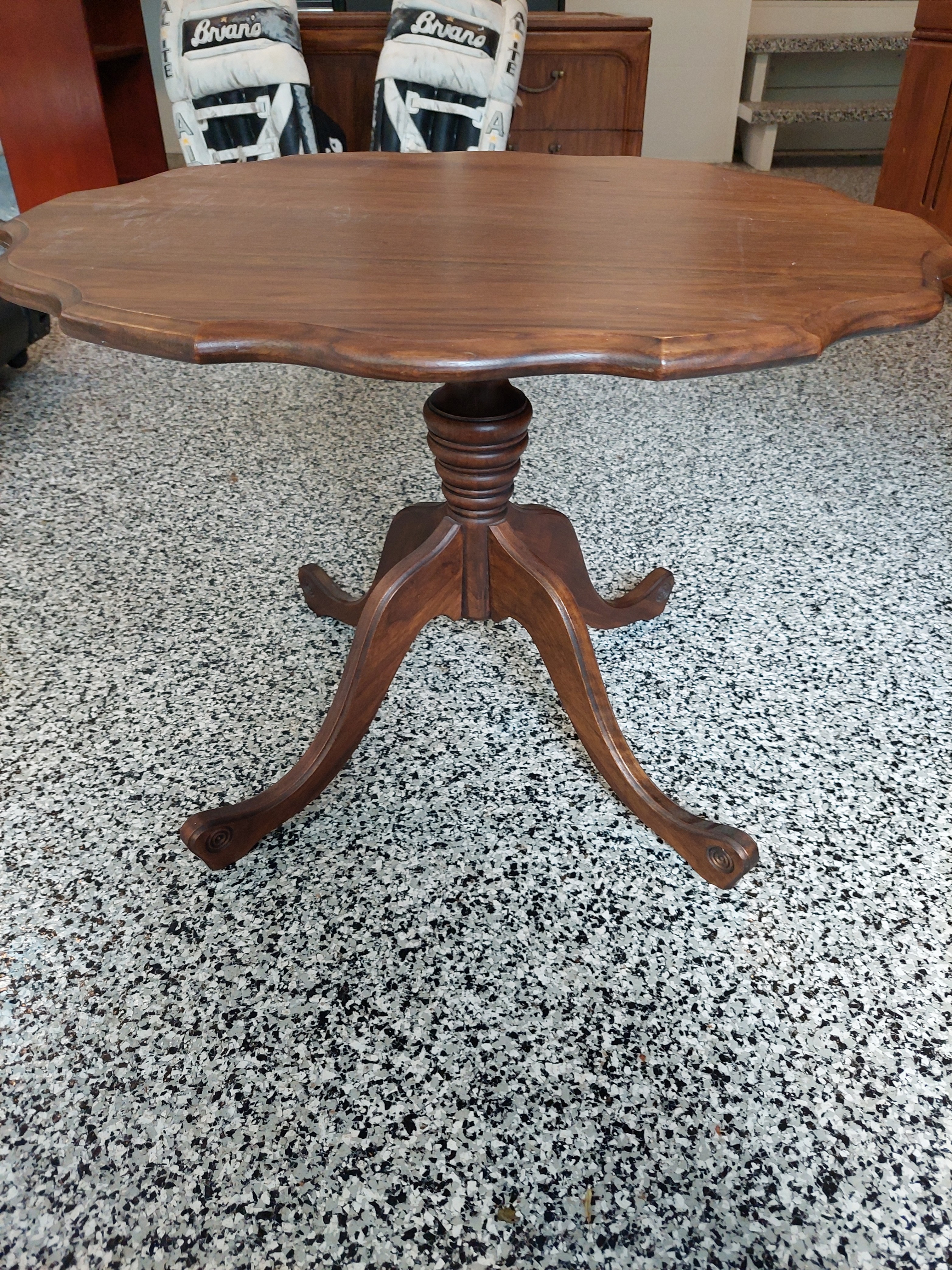Wooden Pedestal Accent Table - photo 2