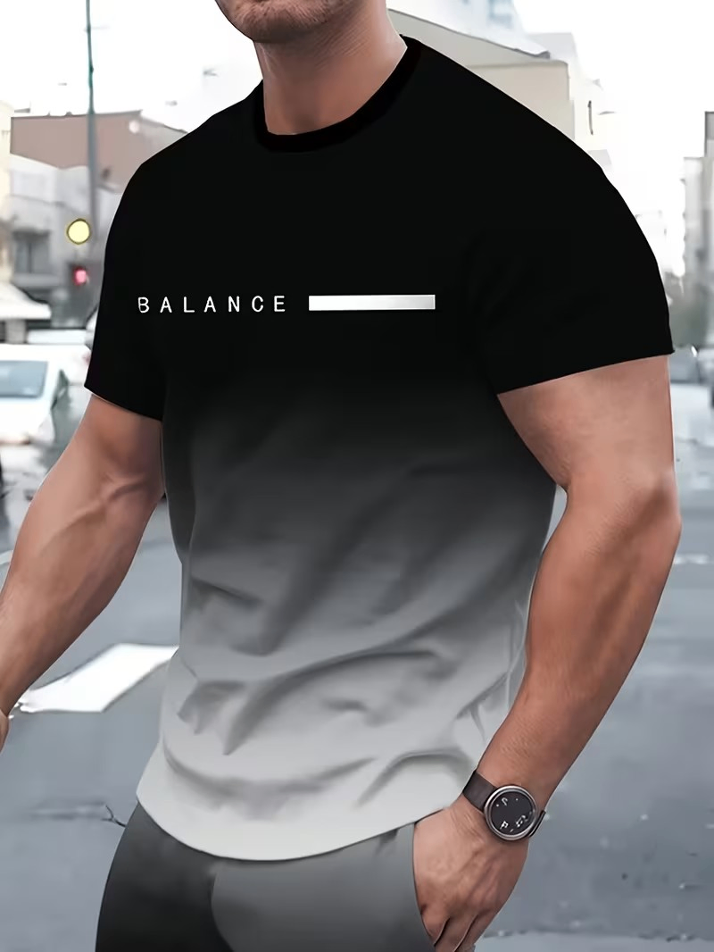 Men's shirt 3-pack gradient letter signature 3D - photo 4