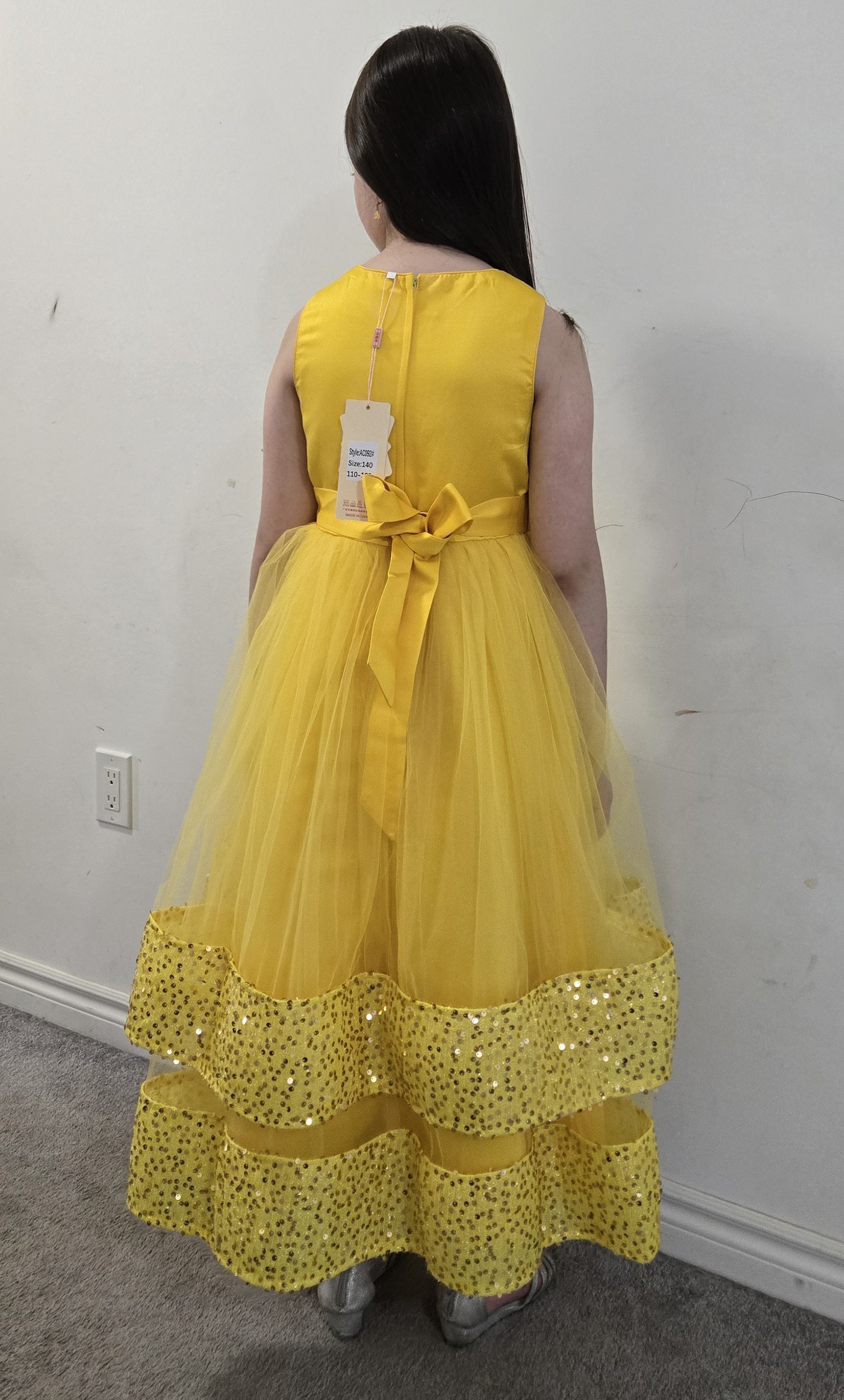 Girls' Sequin Tiered Tulle Dress :AC092 - photo 2