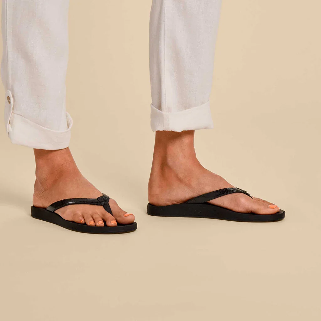 New OluKai Puawe Women's Flip Flops Size 10 Black - photo 2