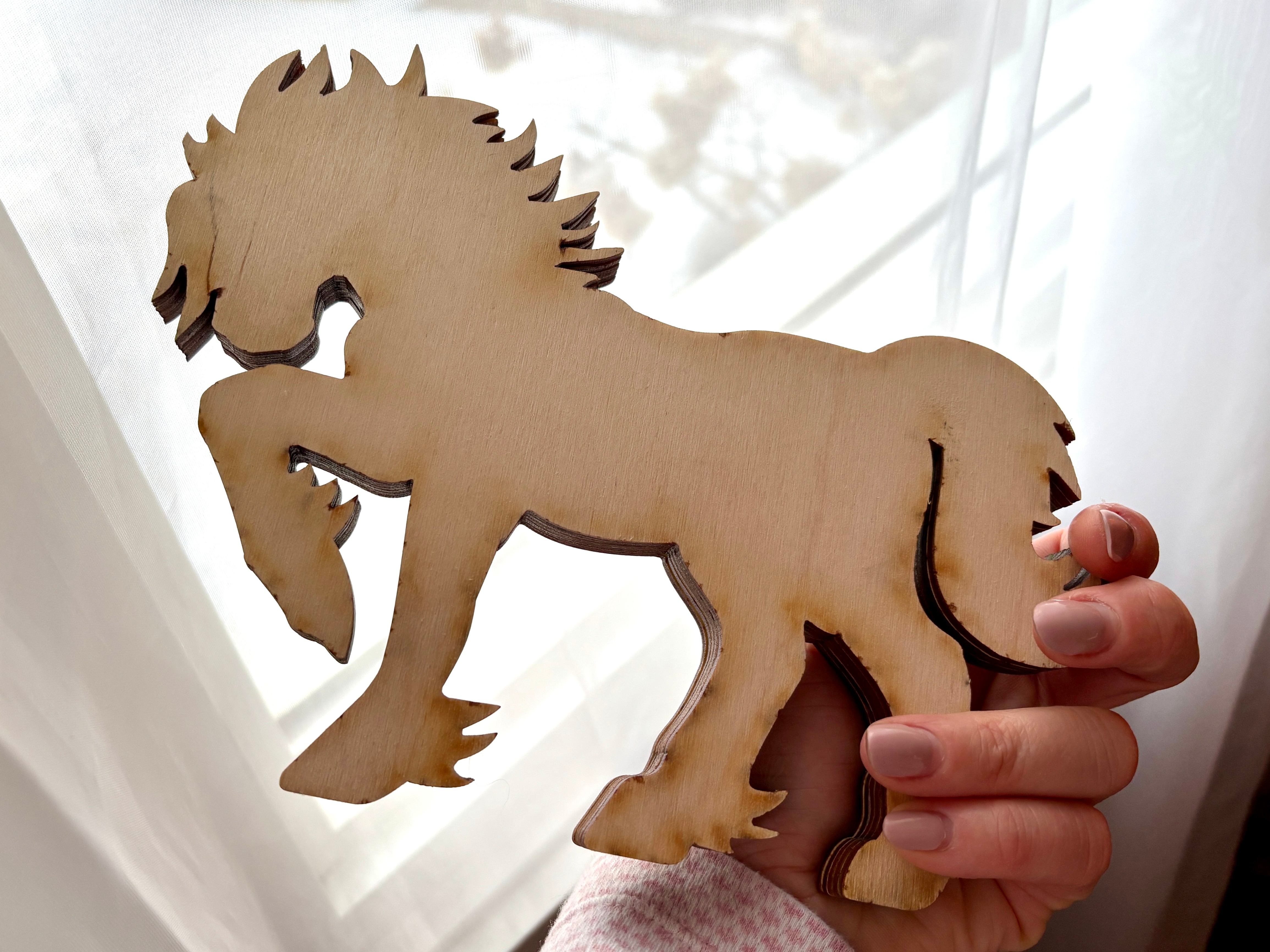 Wooden Multi-Layer Carving Craft Ornament - 3D Wood Horse Decor - photo 3