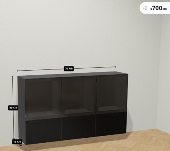 Black IKEA BESTA Console / Storage Cabinet - photo 5