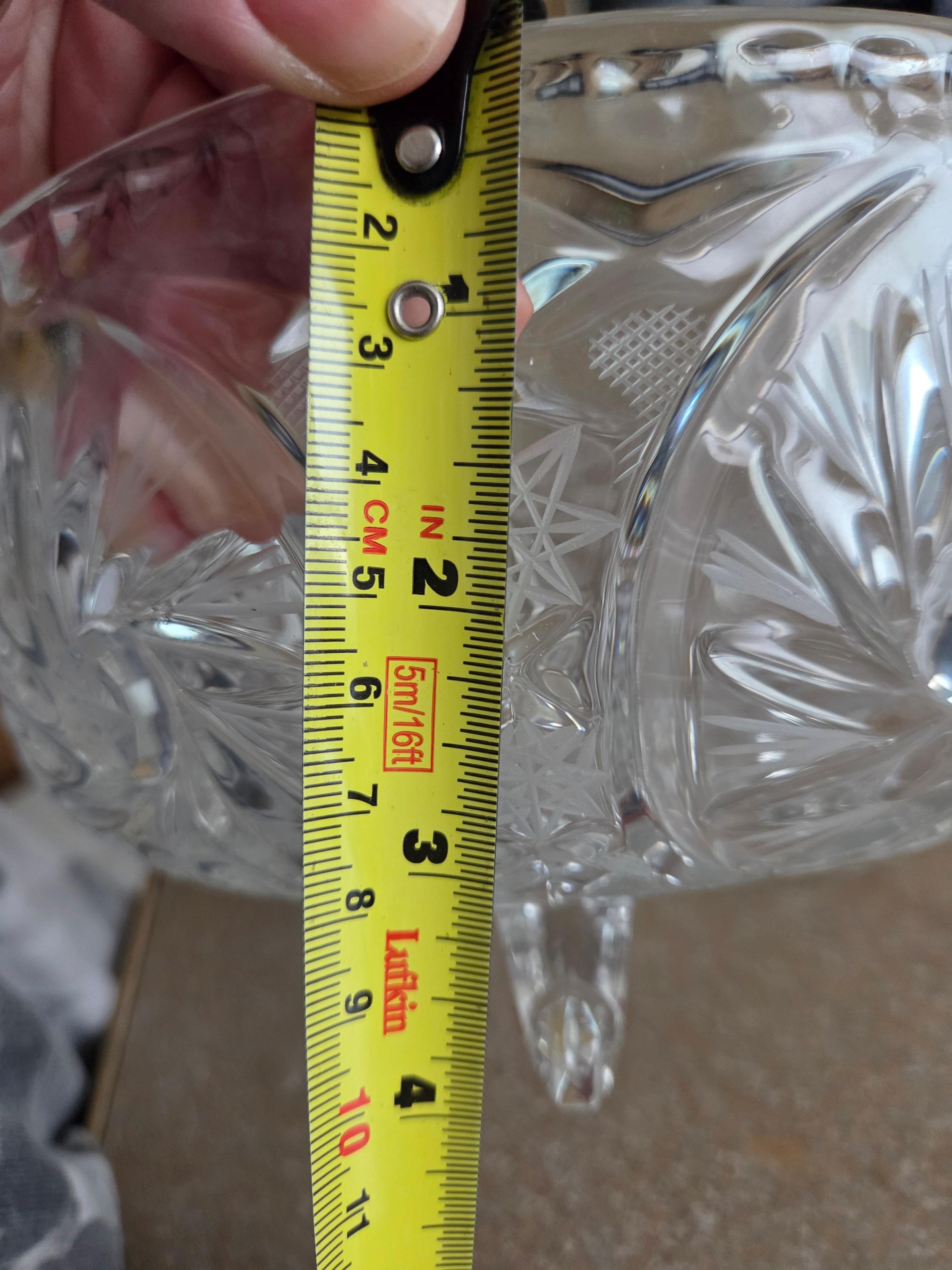 Vintage Bohemian tri-footed crystal bowl - photo 5