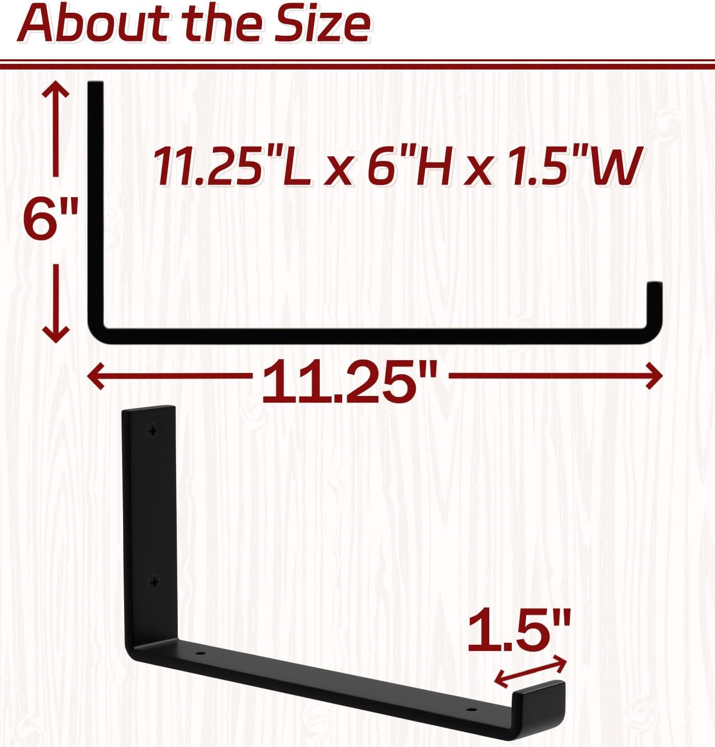 12-Pack - 11.25" L x 6" H x 1.5" W Shelf Bracket - photo 5