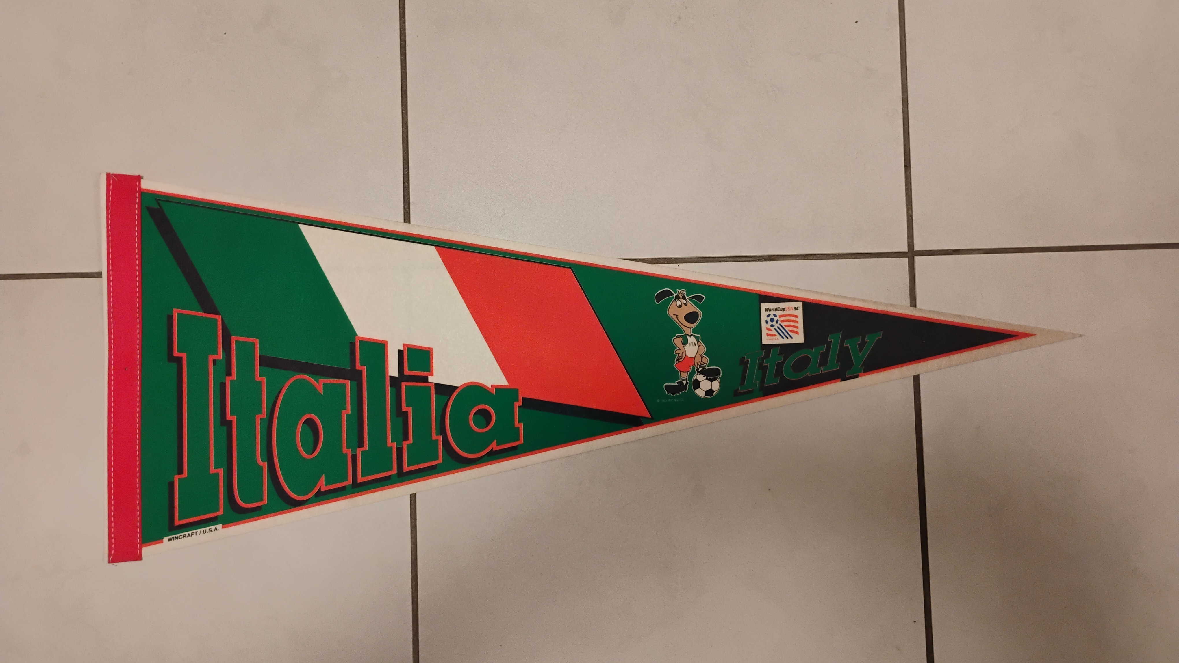 FIFA World Cup USA 94 Italy Pennant Green Background