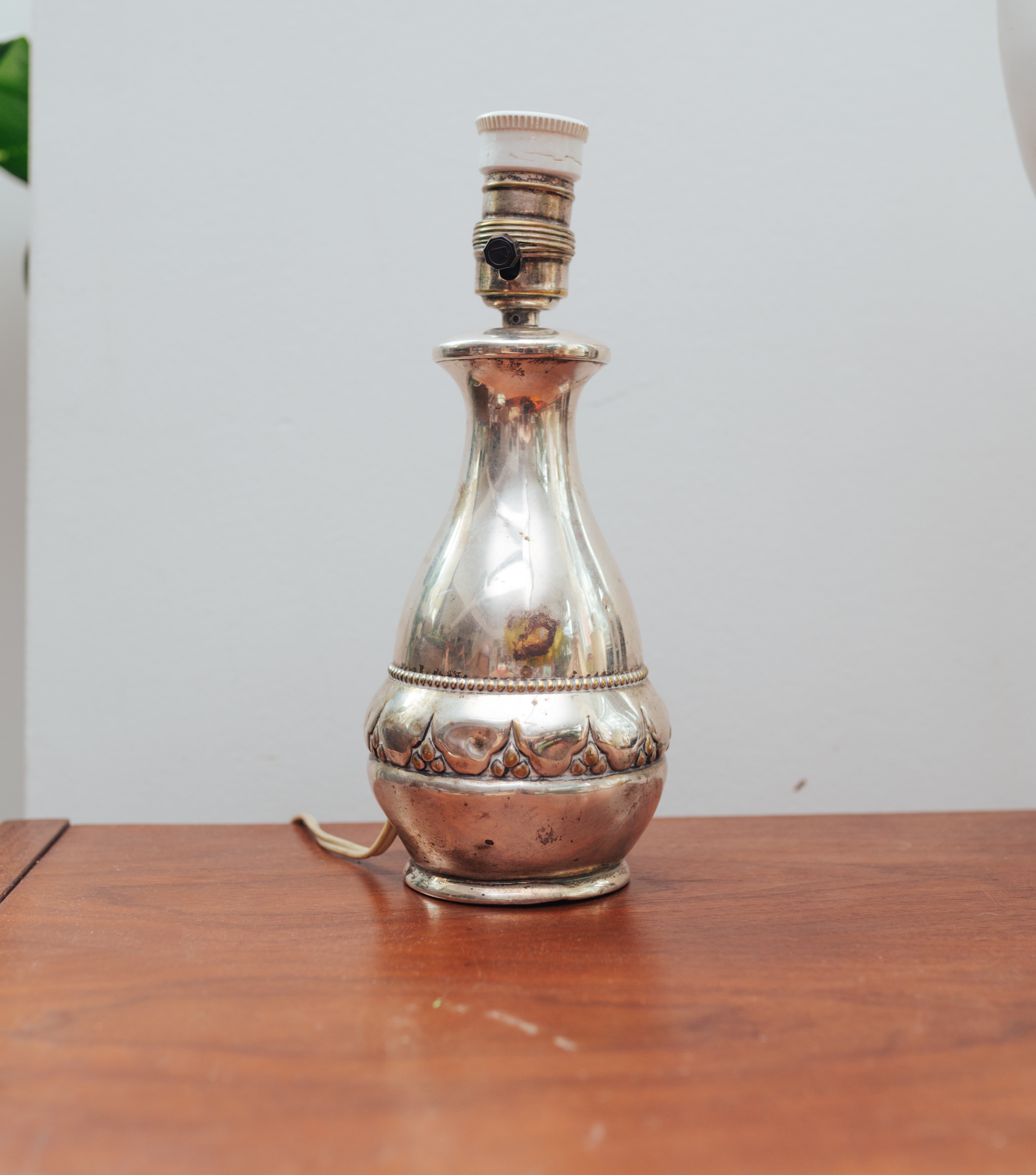 Hollywood Regency Silver-Plated Table Lamp
