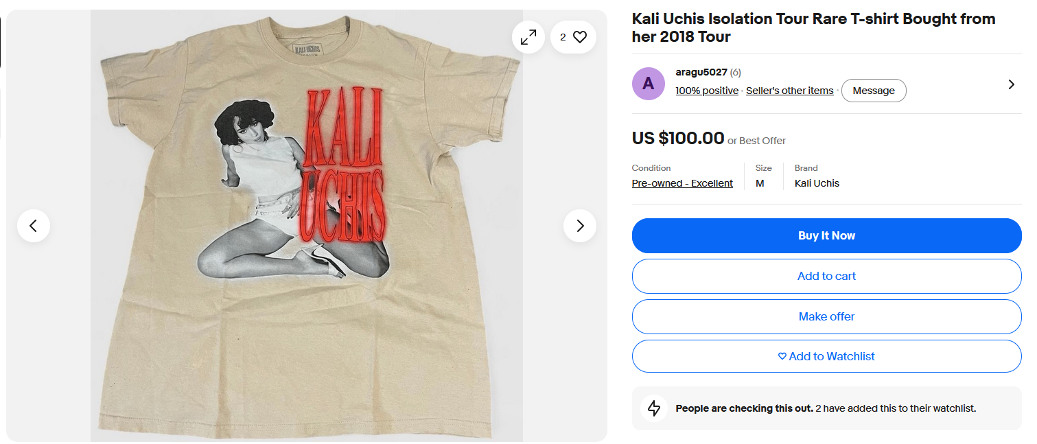 Kali Uchis Isolation 2018 Rare T-shirt - photo 4