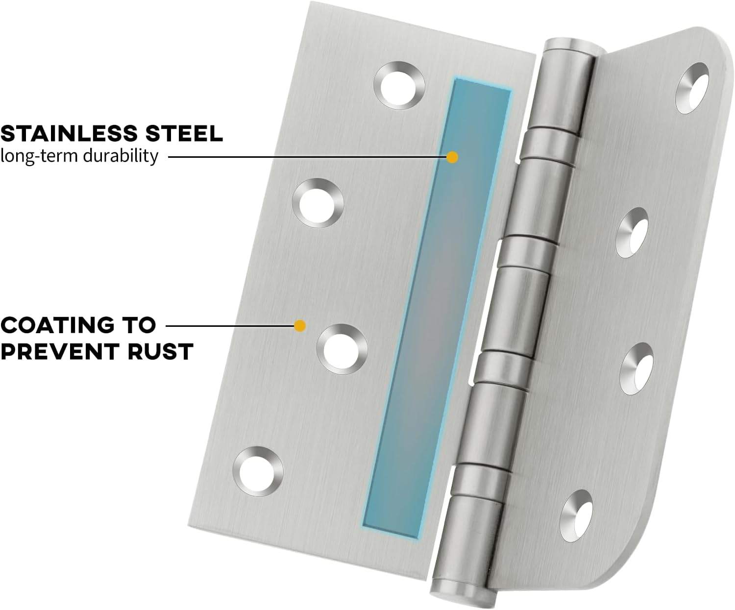 6 Pack 4 x 4 Inches Ball Bearing Satin Nickel Door Hinges - photo 5