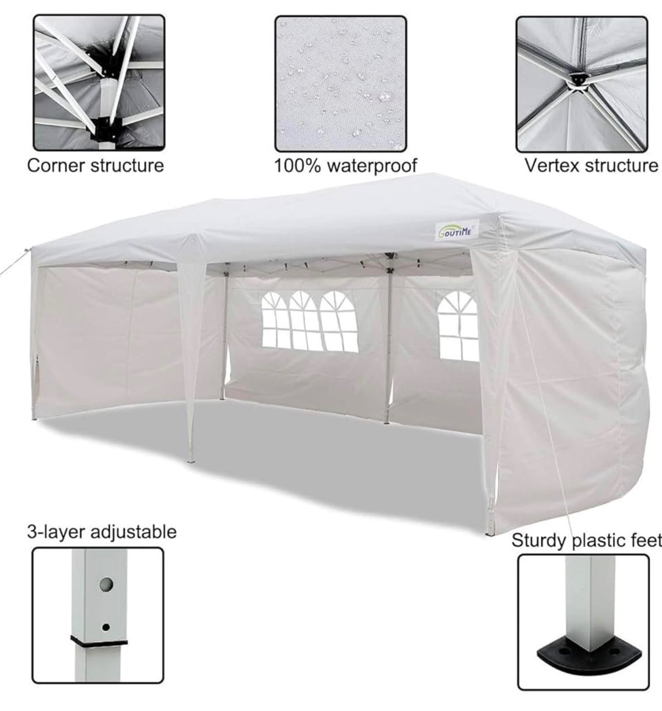 READ: 10x20ft Pop Up Canopy Tent with Sidewalls for Outdoor - photo 4