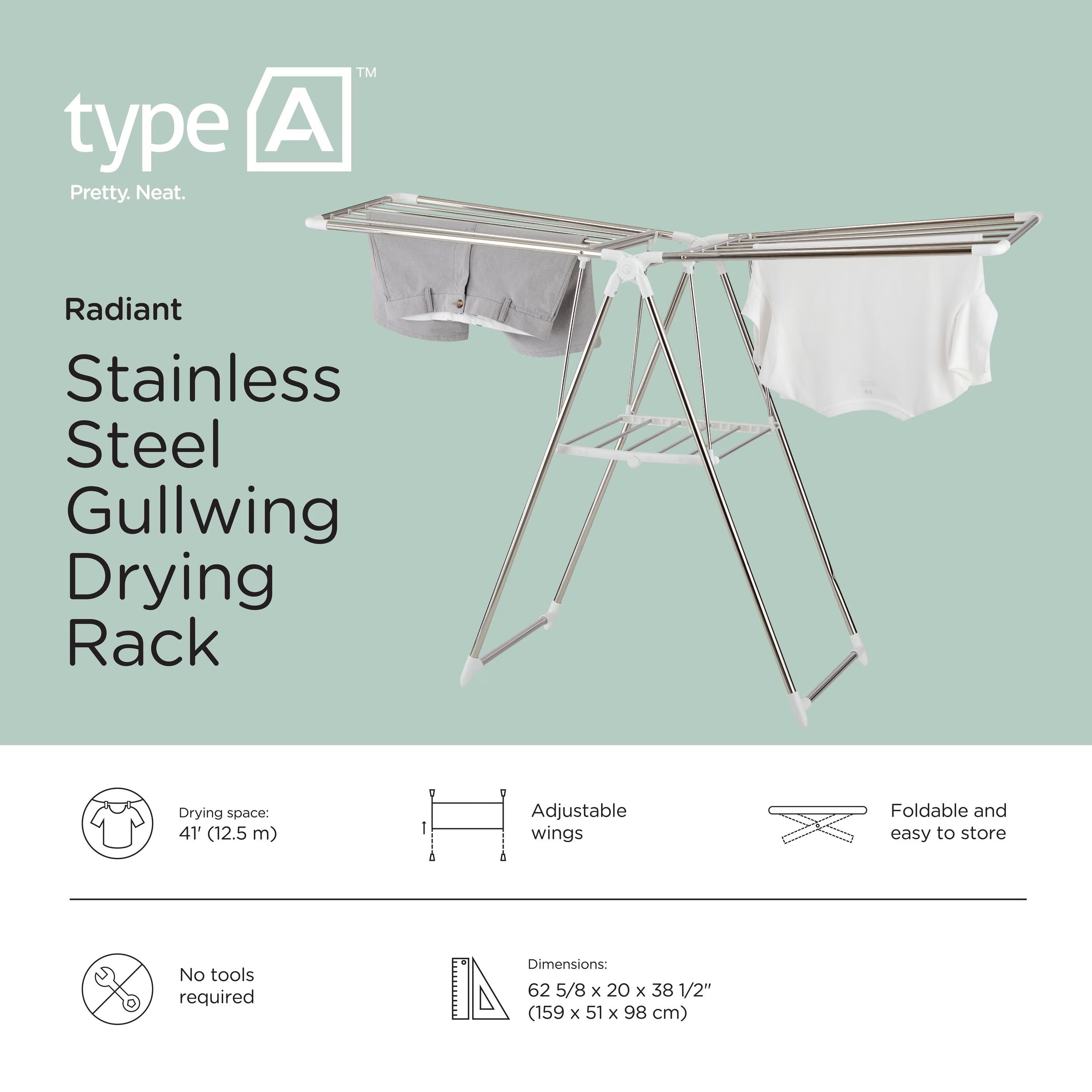 Stainless steel laundry drying rack - photo 3