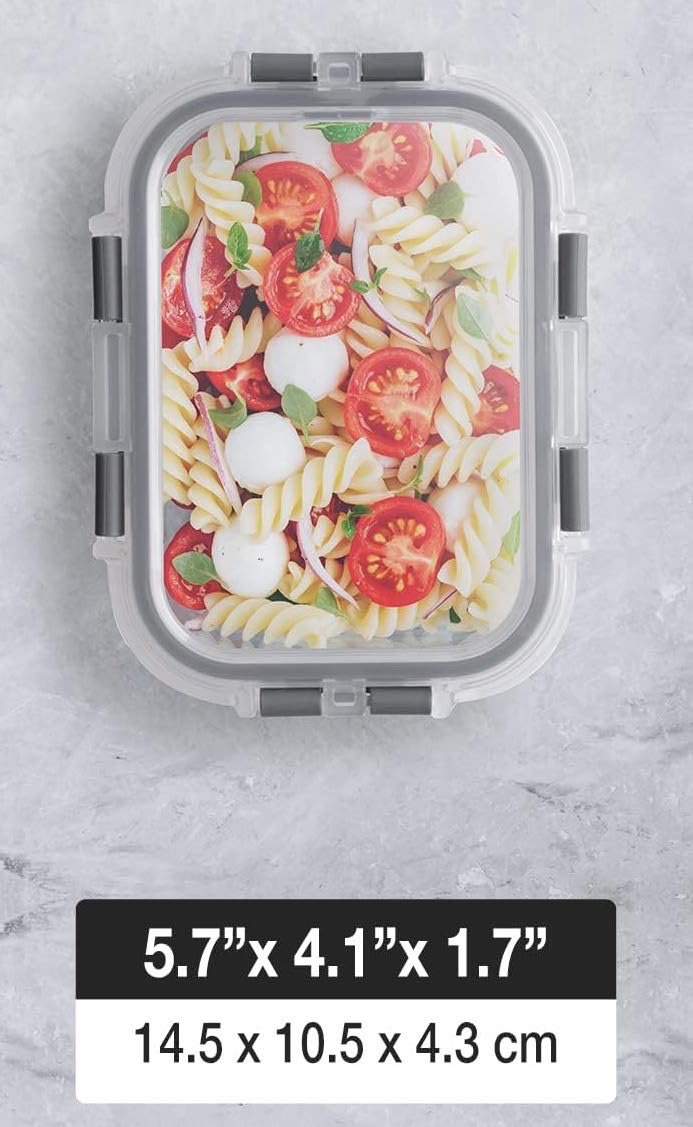 Glass leak proof food storage container, 370mL, set of 7 - photo 3