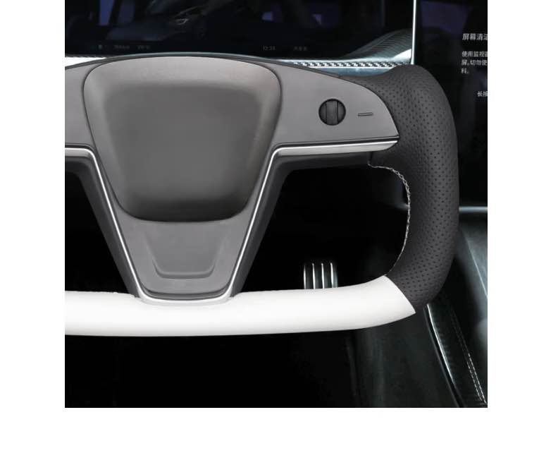 Leather Steering Wheel Cover Wrap for Tesla Model S