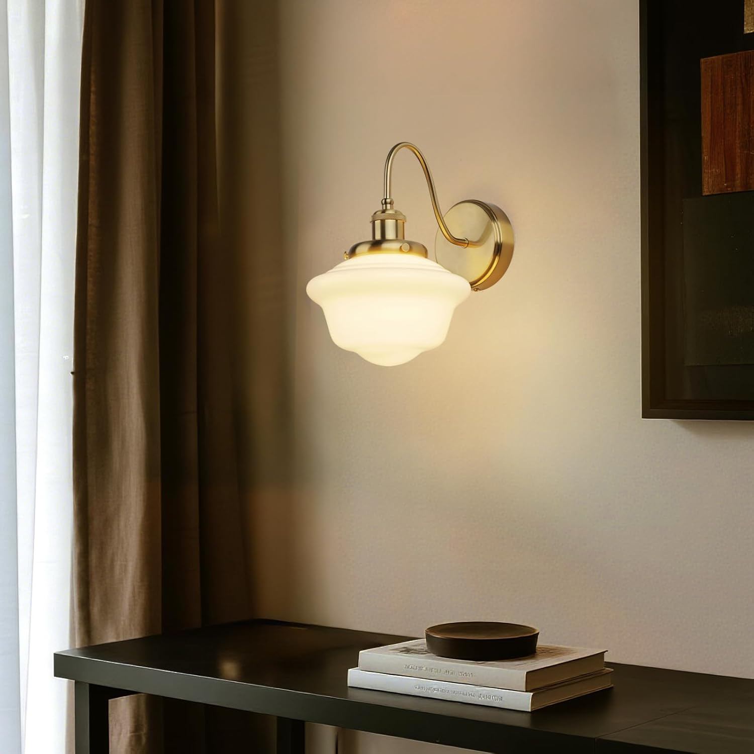 Vintage Gold Wall Sconce Light Hardwired - photo 4