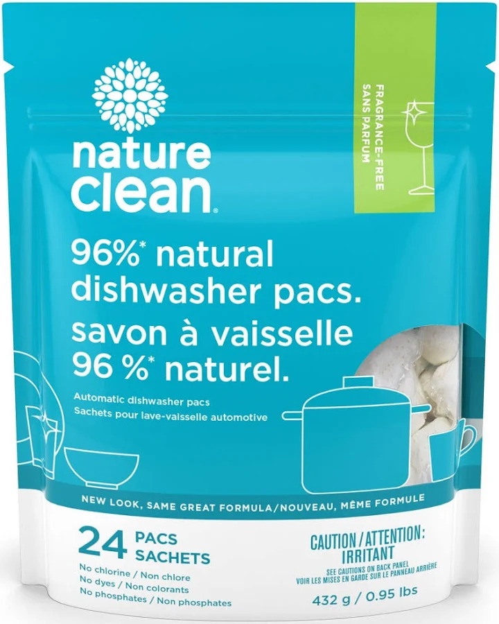 Nature Clean Dishwasher Pods – 24 Pods, Fragrance-Free