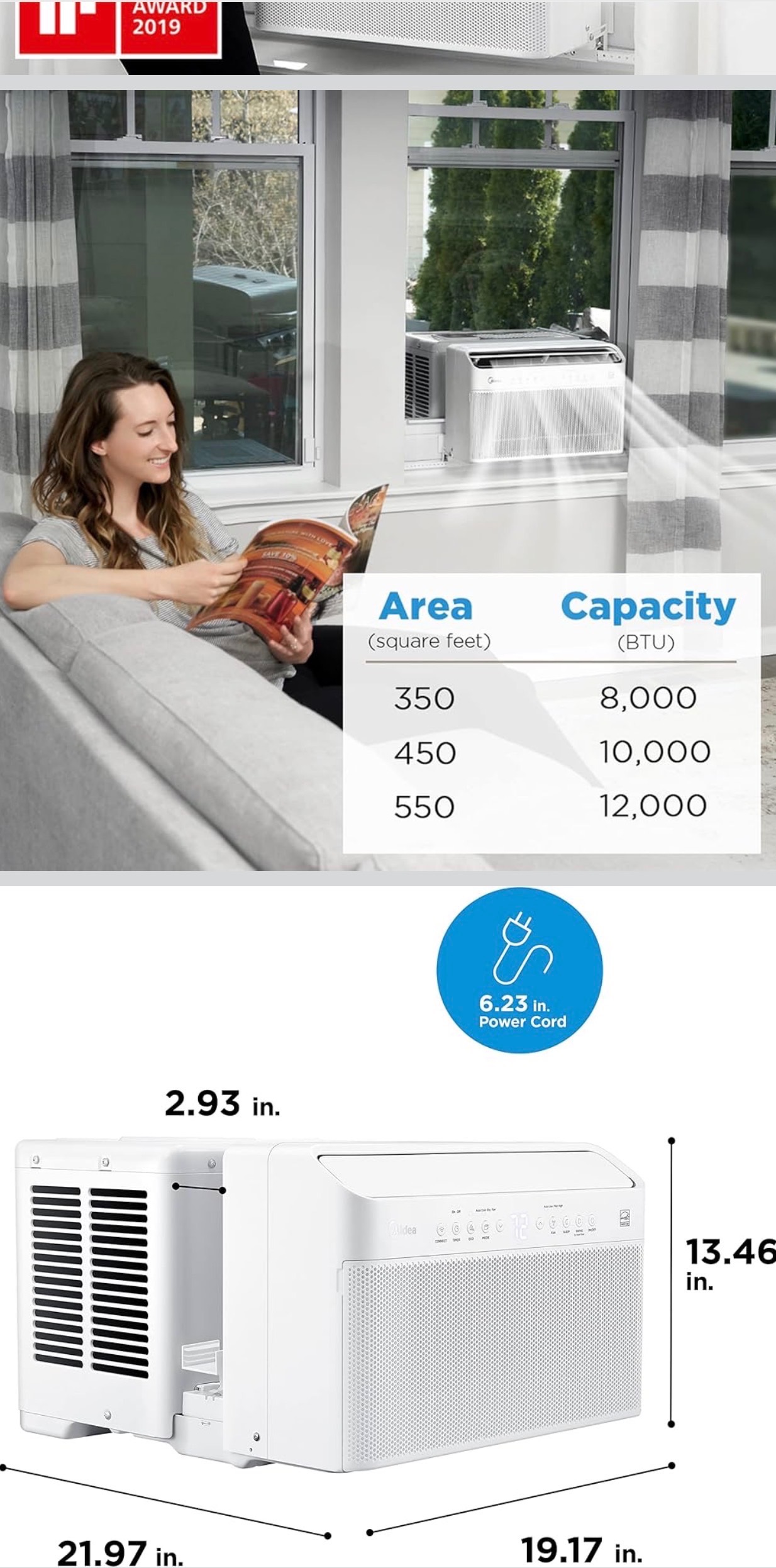 NEW: 8,000BTU Smart Inverter Window Air Conditioner Ultra Quiet - photo 4