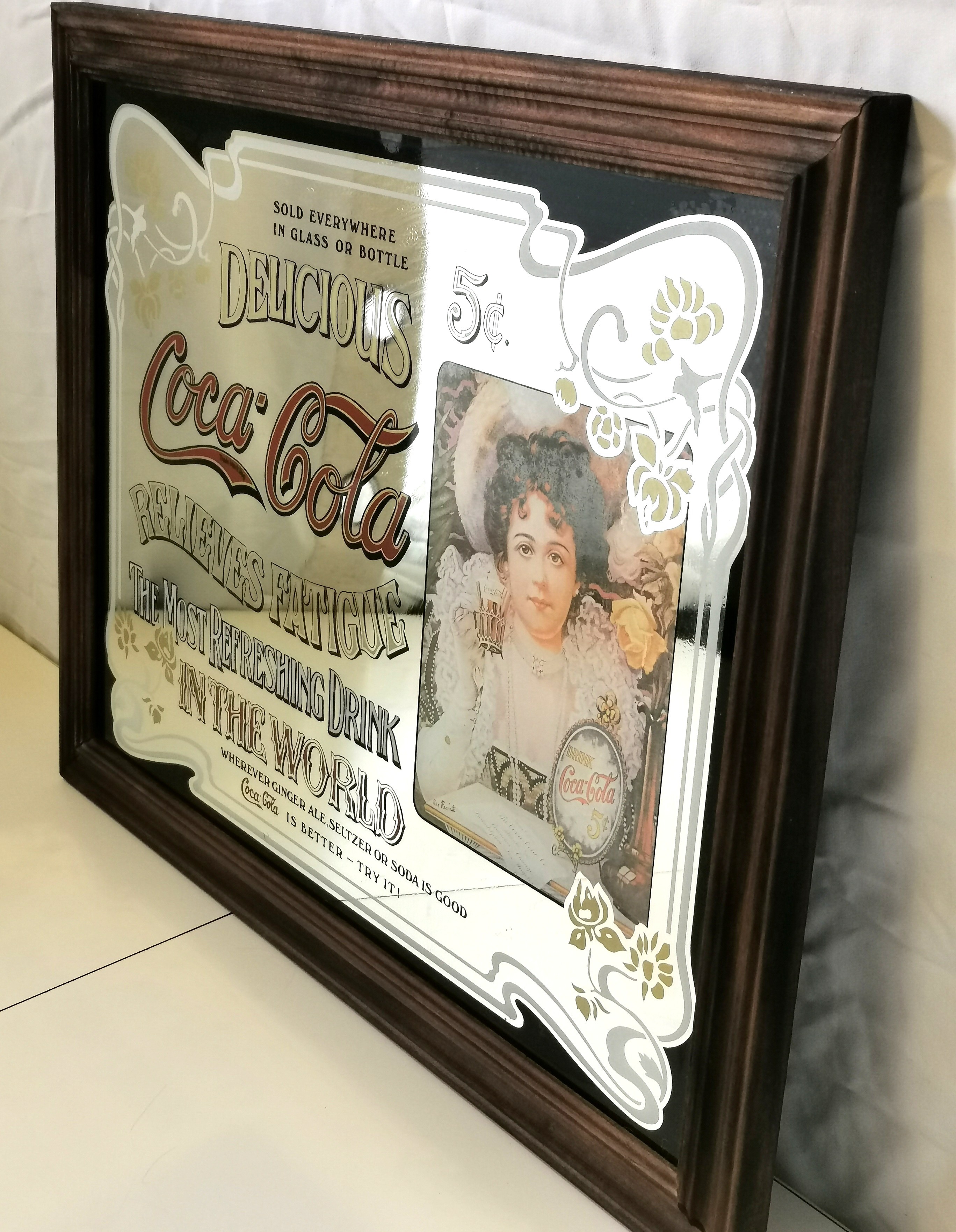 1970s Coca-Cola Mirror by Stamford Art Mfg – 24.75" x 18.75" - photo 3