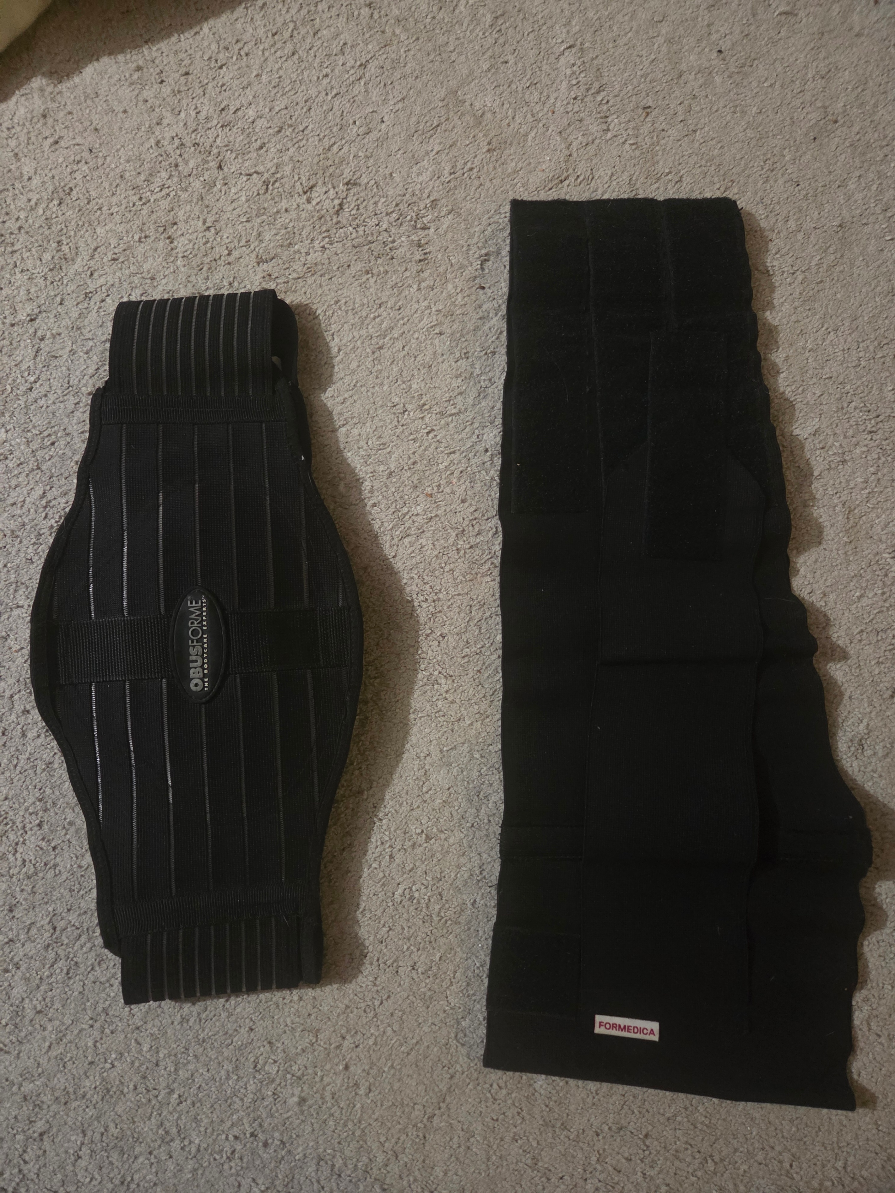 2 Back Support Belts / Lower Back Braces (ObusForme & Formedica)