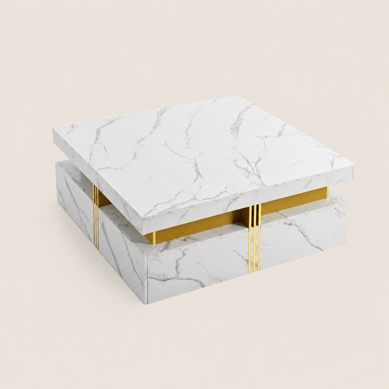 Luxury Marble Coffee Table with 4 Drawers – Modern Storage - photo 3