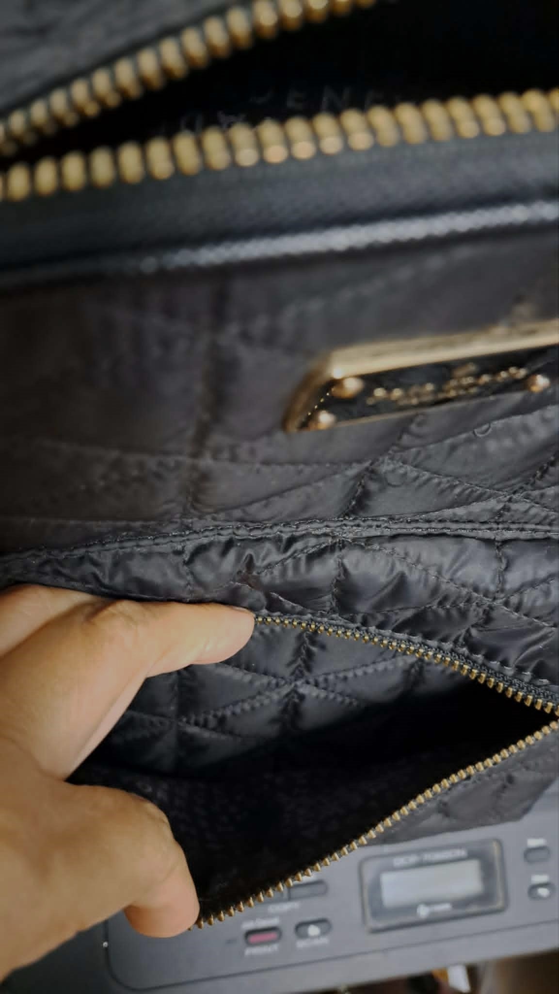 Authentic Kate Spade Quilted Small Bradley Backpack Black & Gold - photo 5