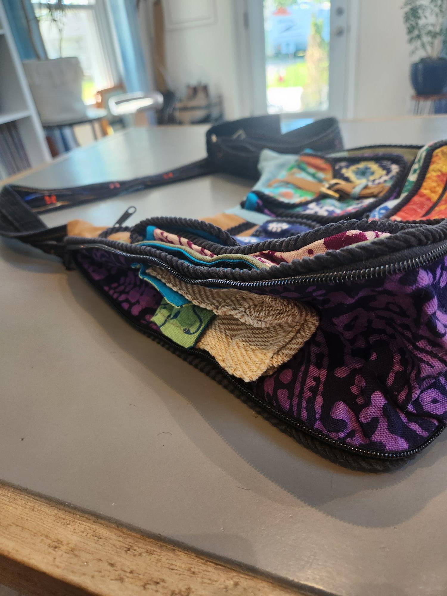 "Blue Sky" Hippie Boho Crossbody Bag, Expandable, Colourful - photo 5