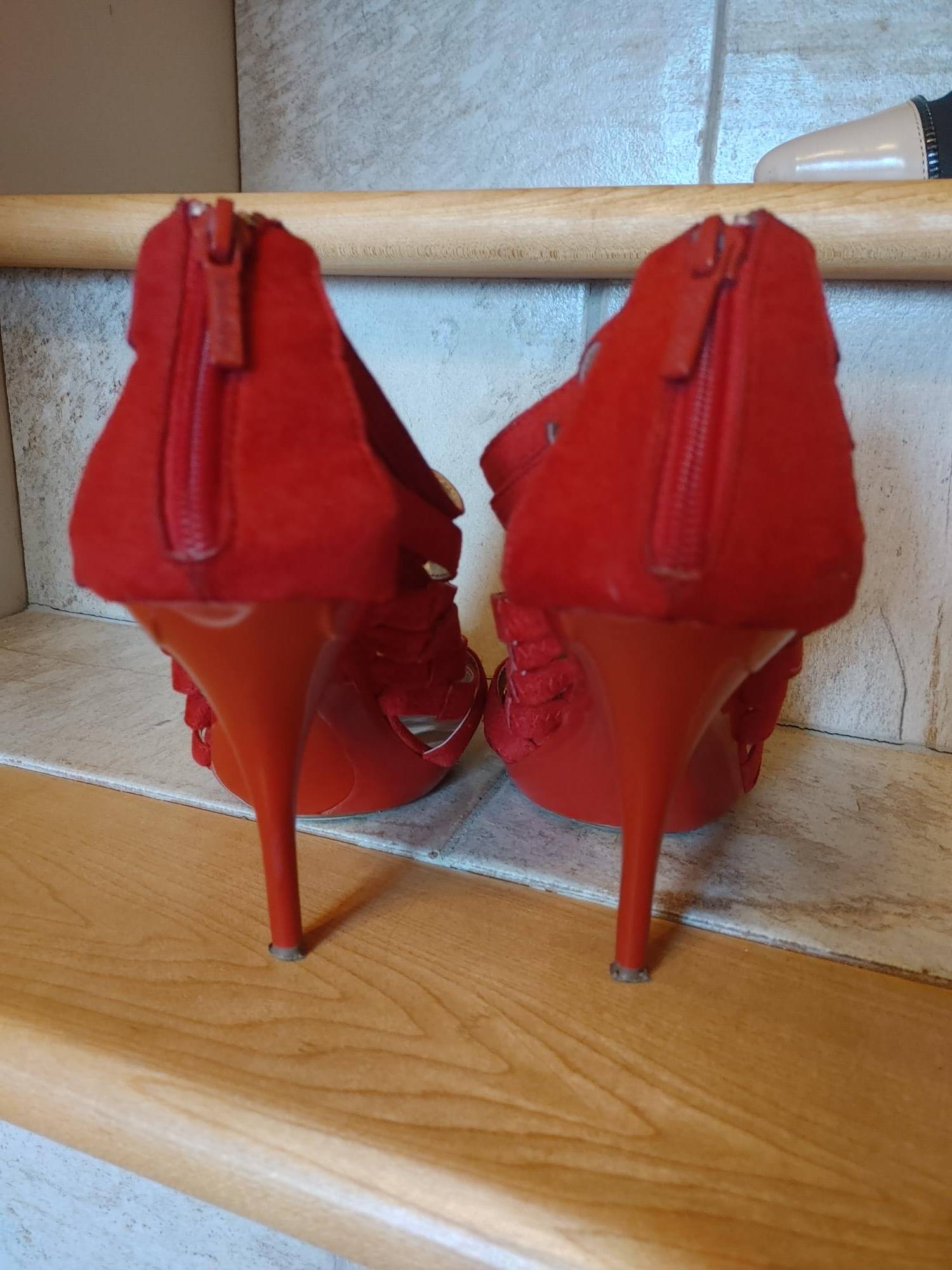 RED HIGH HEEL SANDALS - photo 2