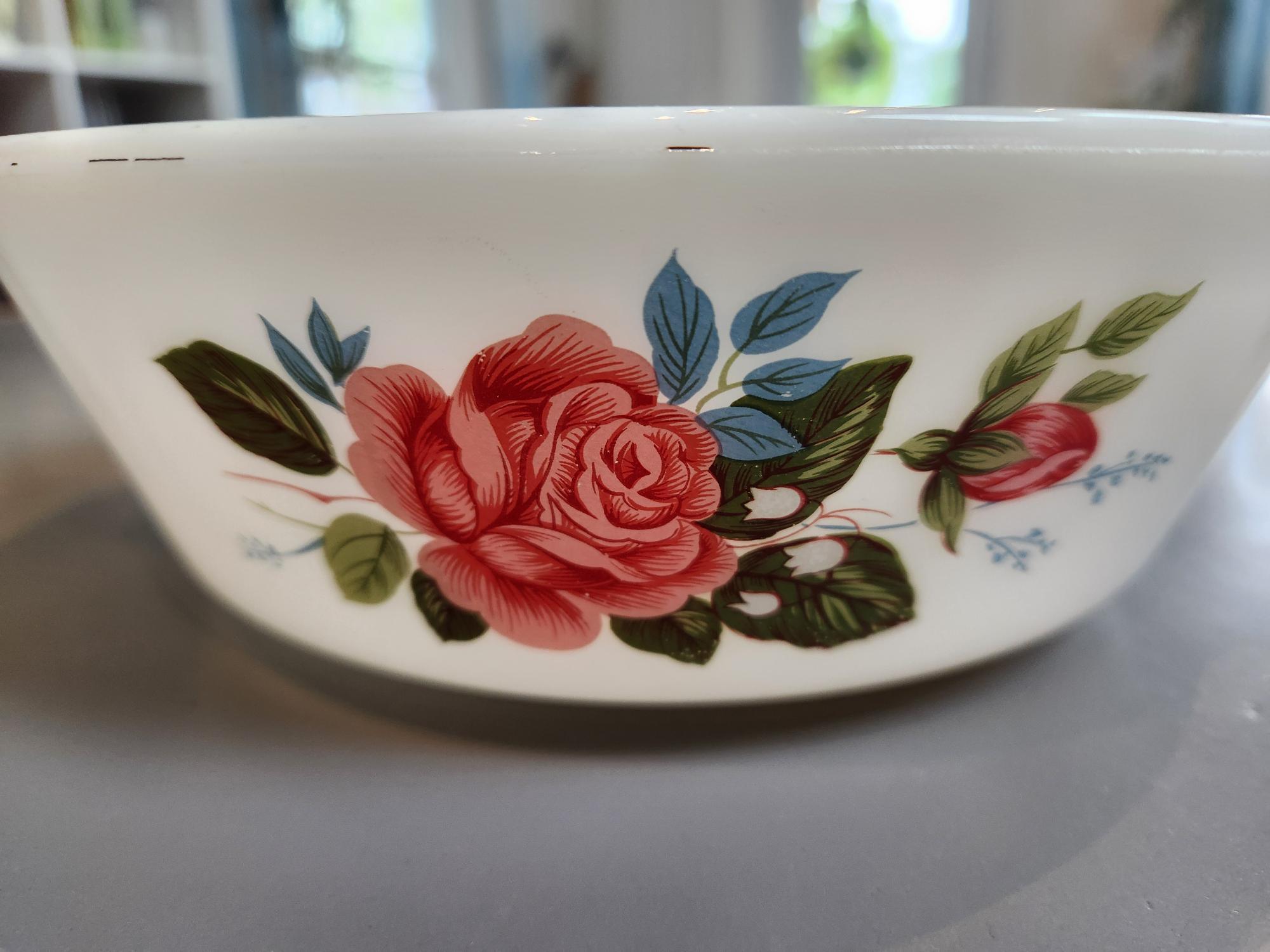 Vintage "Cottage Rose" Pyrex Casserole Dish, No Lid
