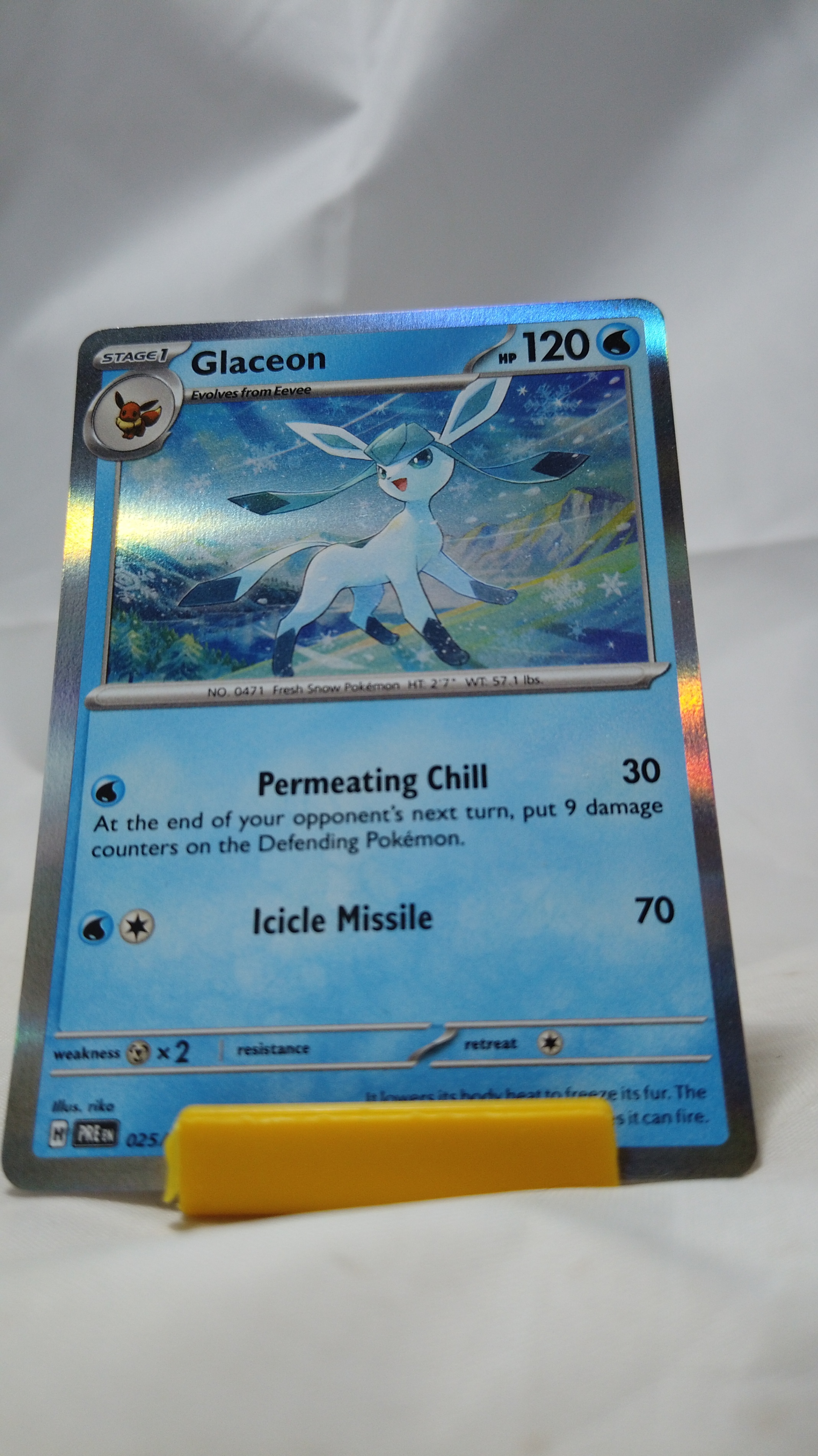Pokemon Glaceon 25/131 Prismatic Evolutions Card Rare Holo NM