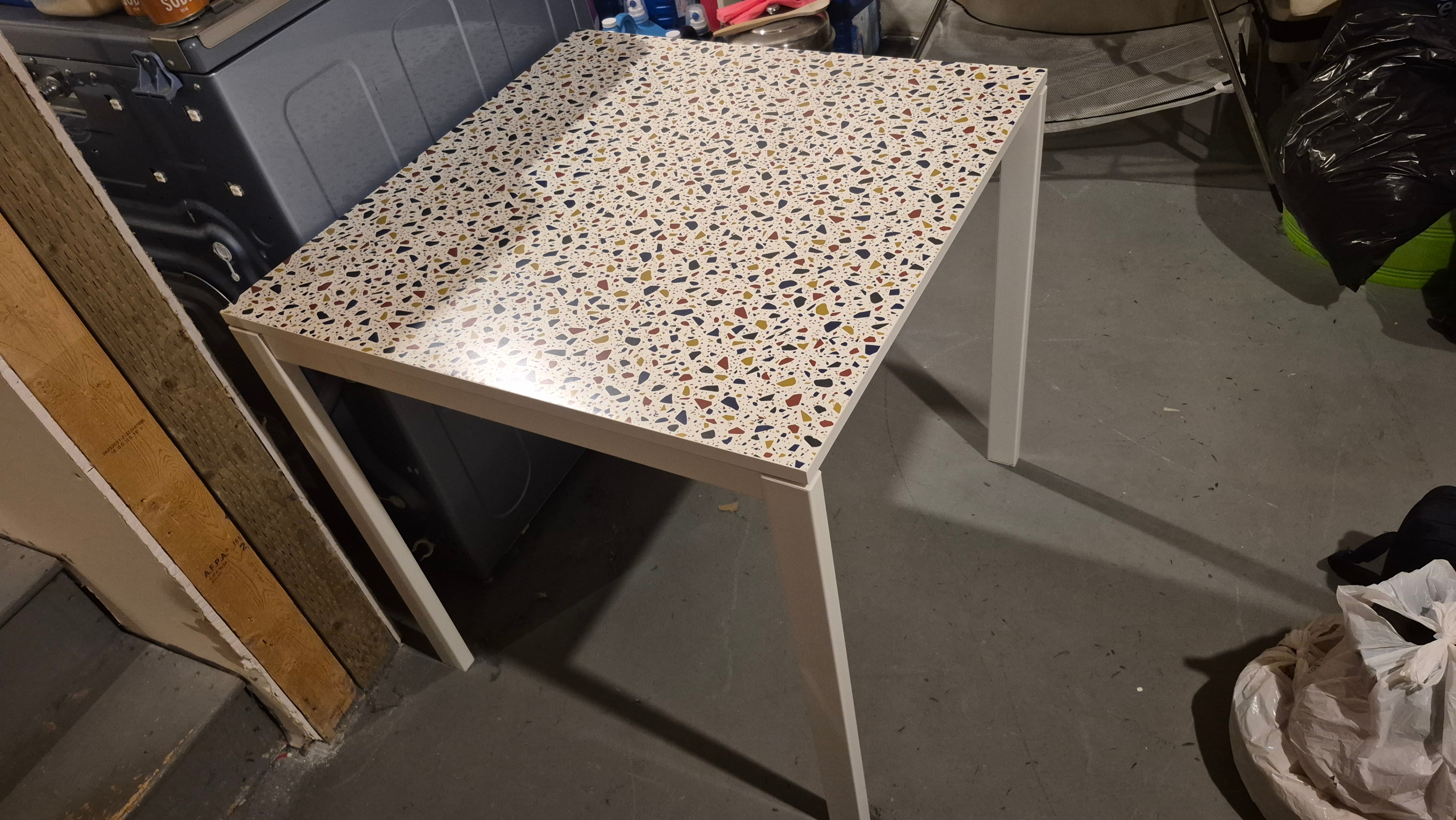 IKEA White Table with Terrazzo Top - photo 2