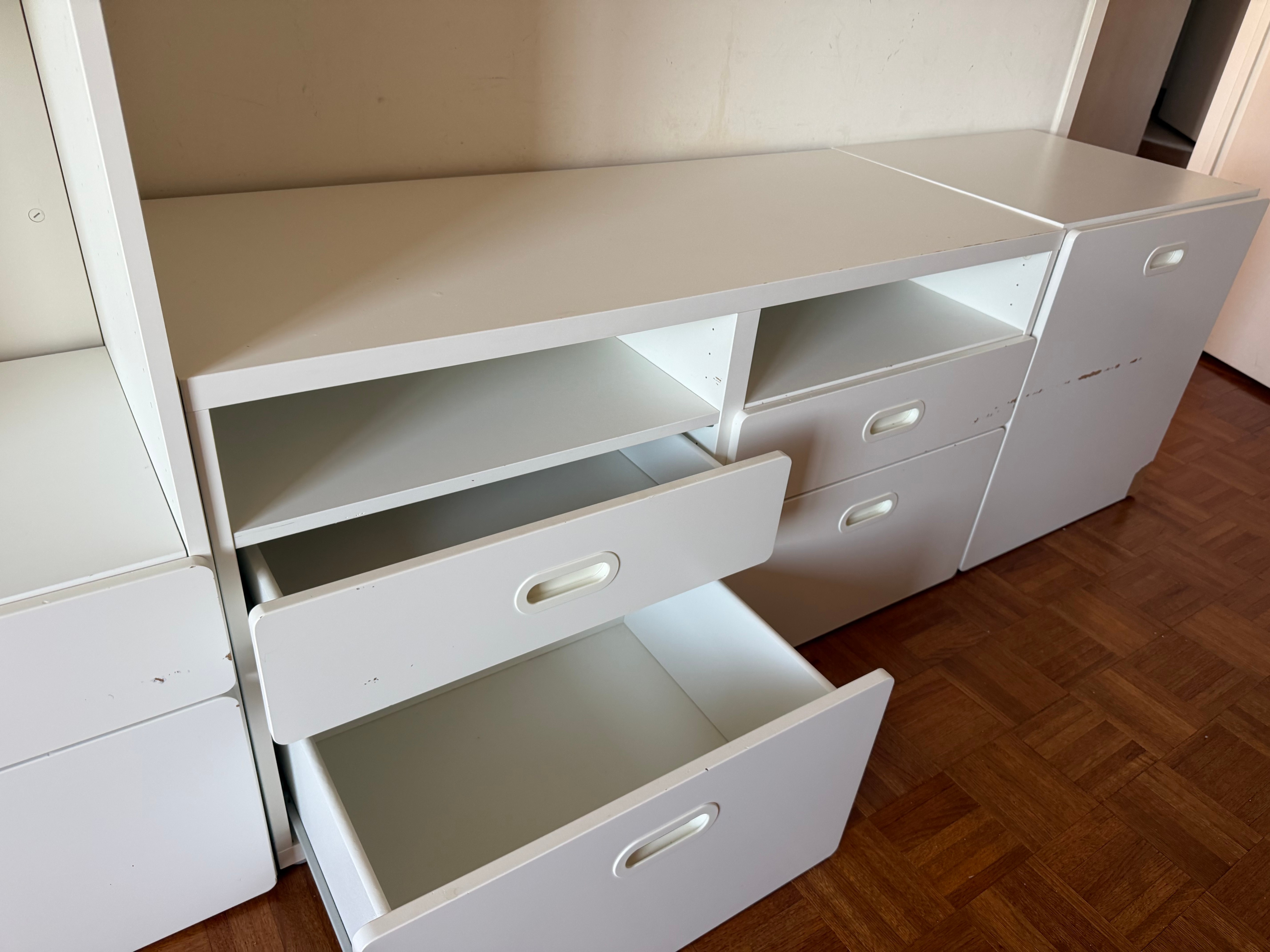 White Modular IKEA STUVA Storage Unit with Shelves and Drawers - photo 4