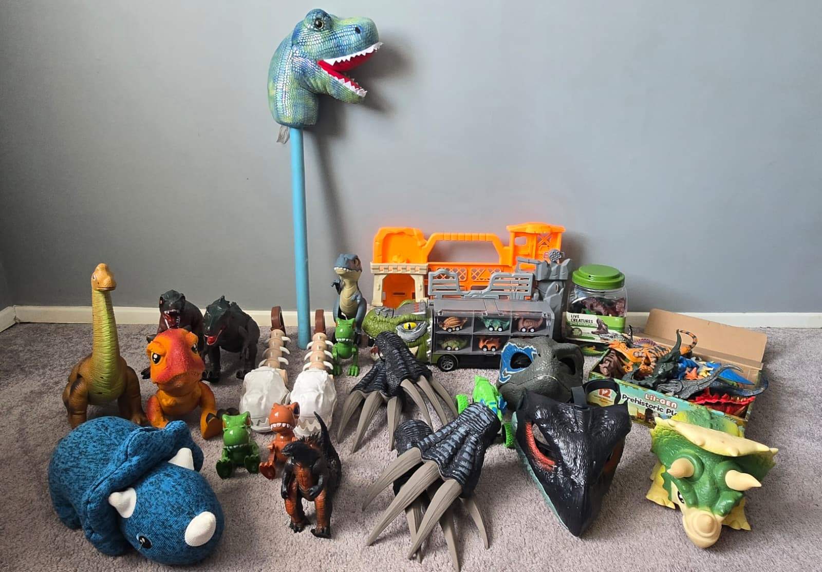Dinosaur Toy Bundle – Figures, Masks, Playset & Plush
