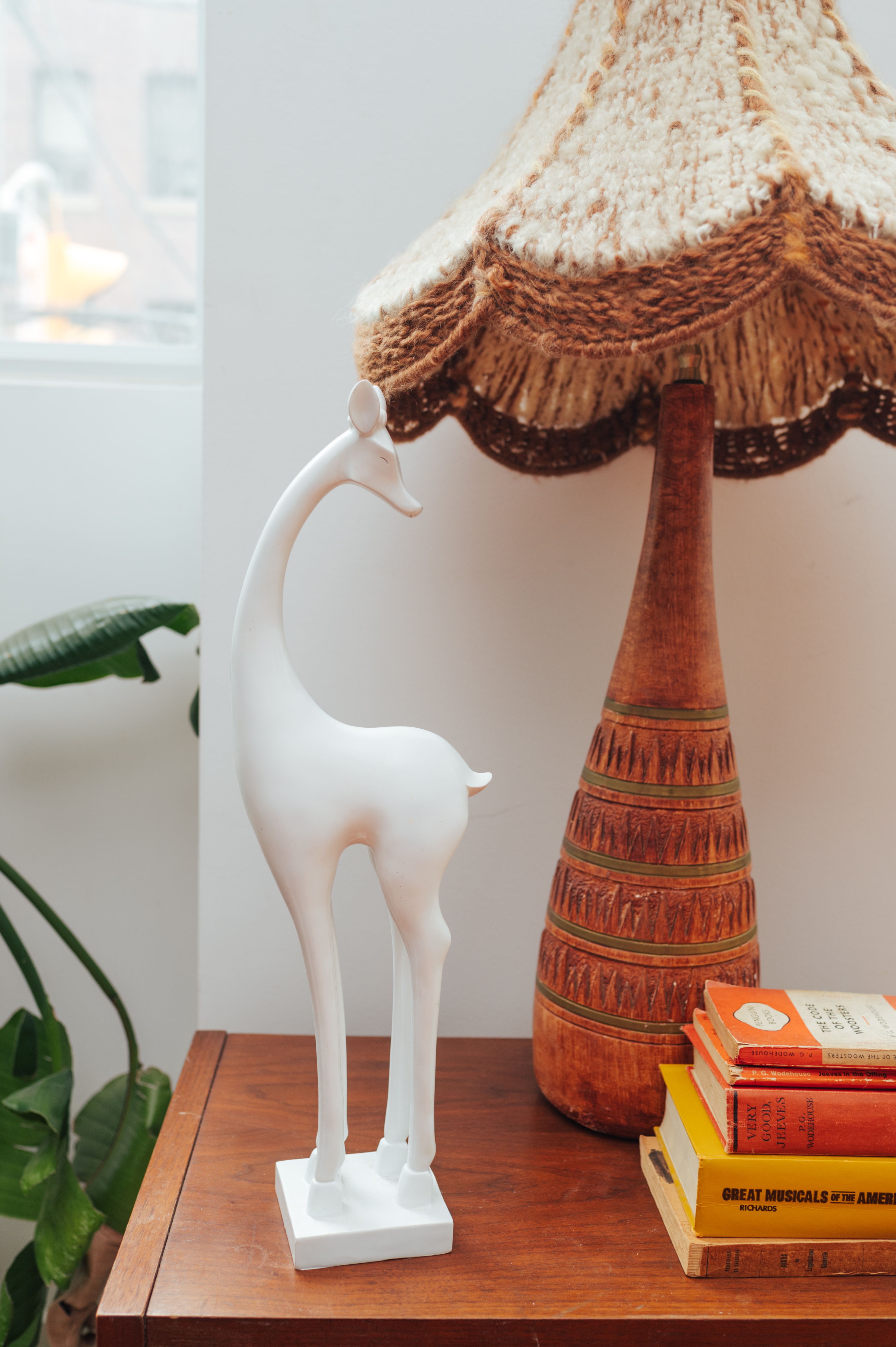1970s Faux Bois Ceramic Table Lamp with Hand-Knit Shade - photo 4