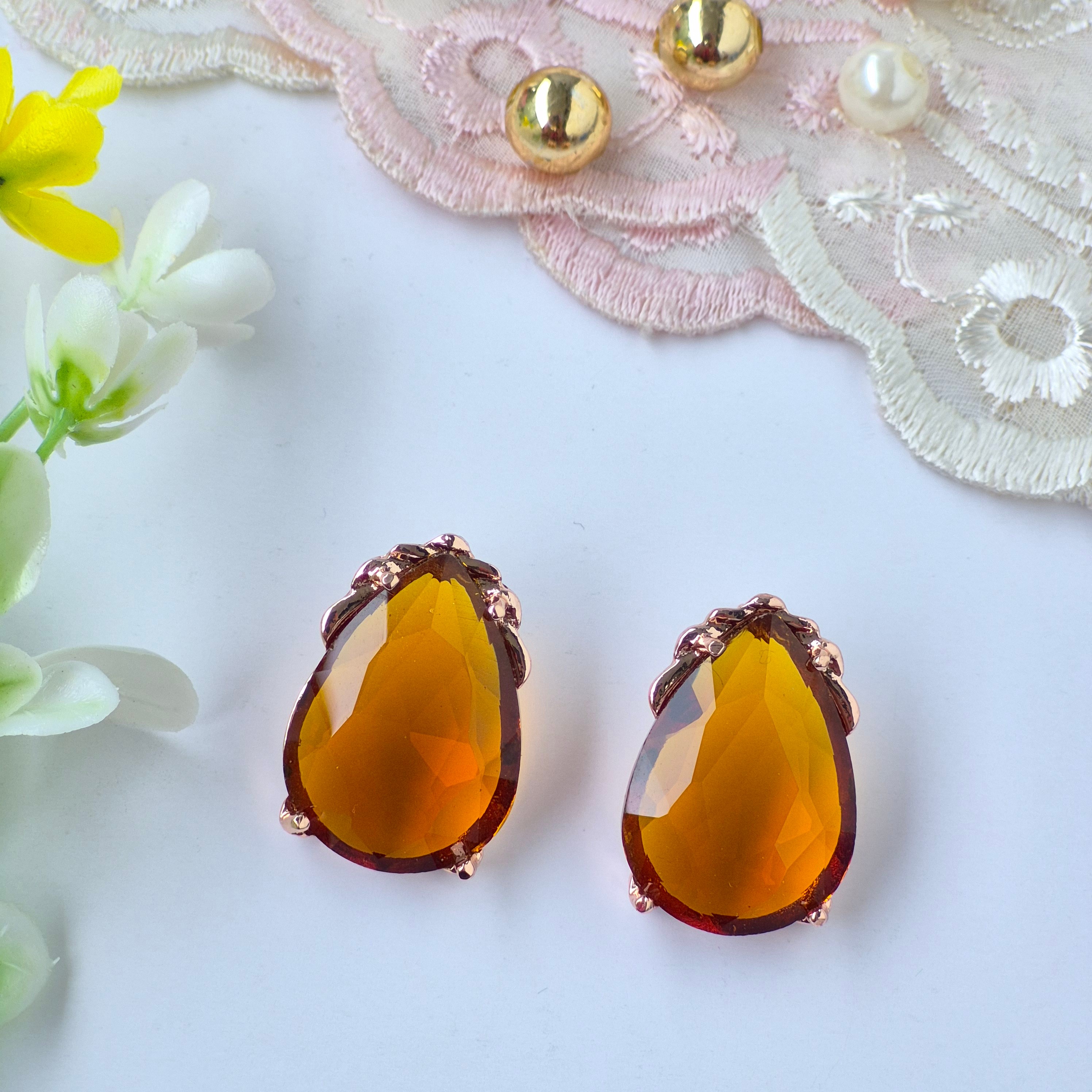 ✨ Honey Taupe Teardrop Earrings by Rabloo Accessories