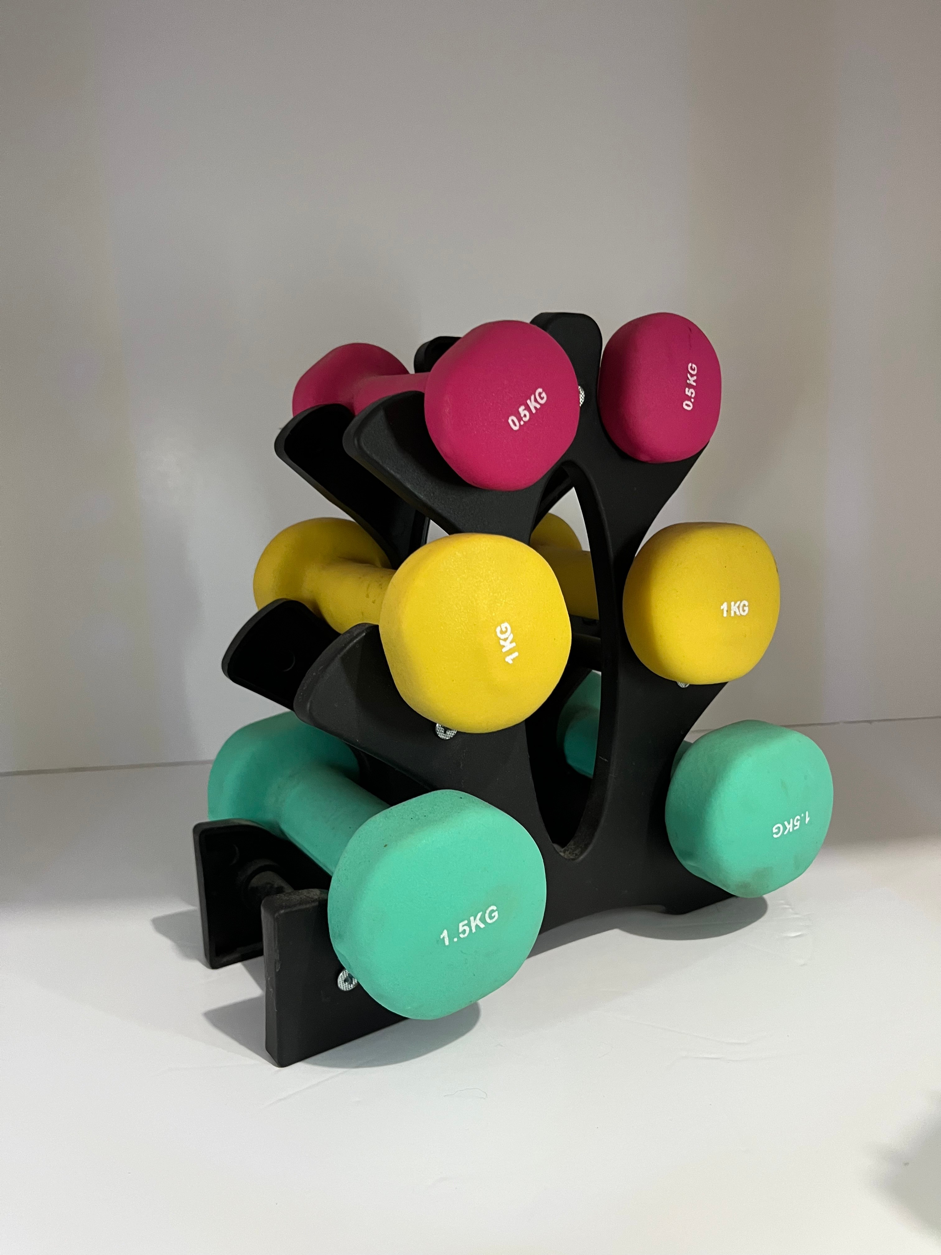 PRISP Neoprene Dumbbell Set with Stand 0.5kg, 1kg & 1.5kg Pairs - photo 5