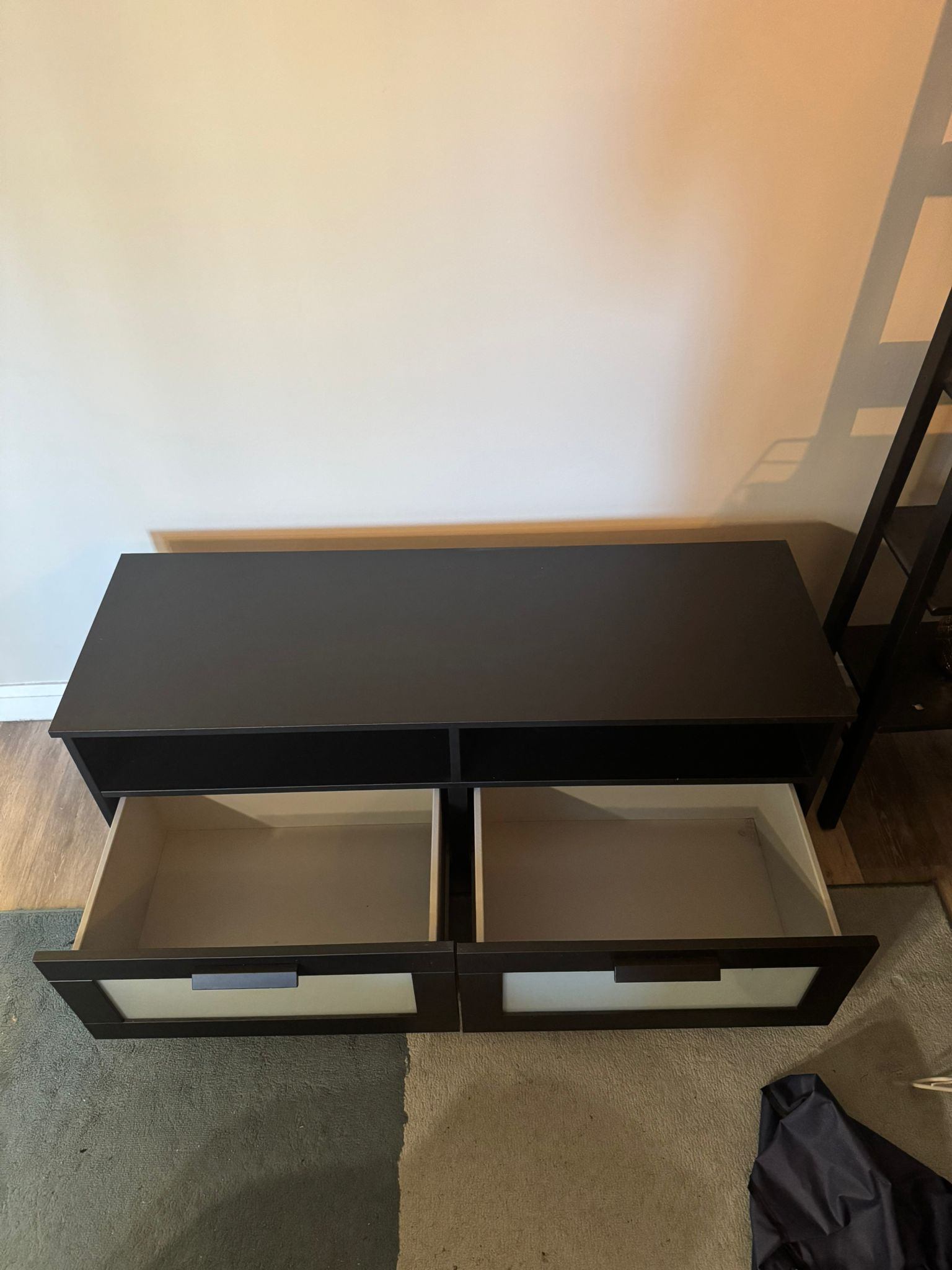 IKEA TV Stand / Media Console – Black-Brown – 2 Drawers - photo 2