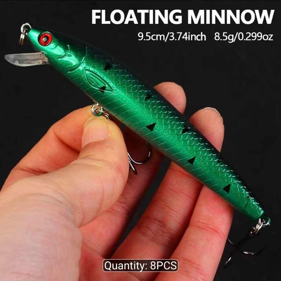 Floating Minnow Fishing Lures - 8 Pack - photo 2