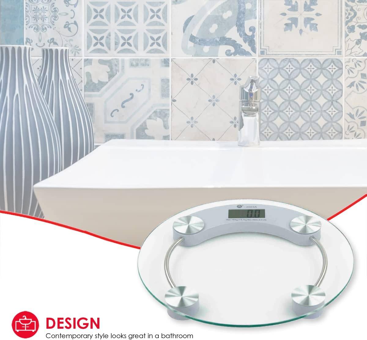 Round Digital Bathroom Scale – Modern Glass - photo 3