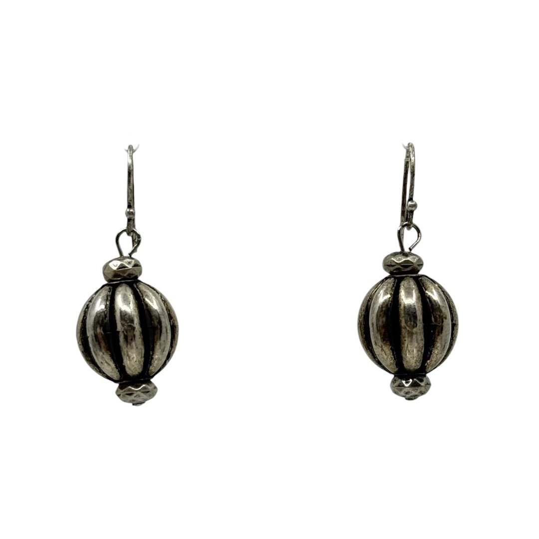 Hand Made sterling silver melon bead drop earrings - GM318 - photo 2