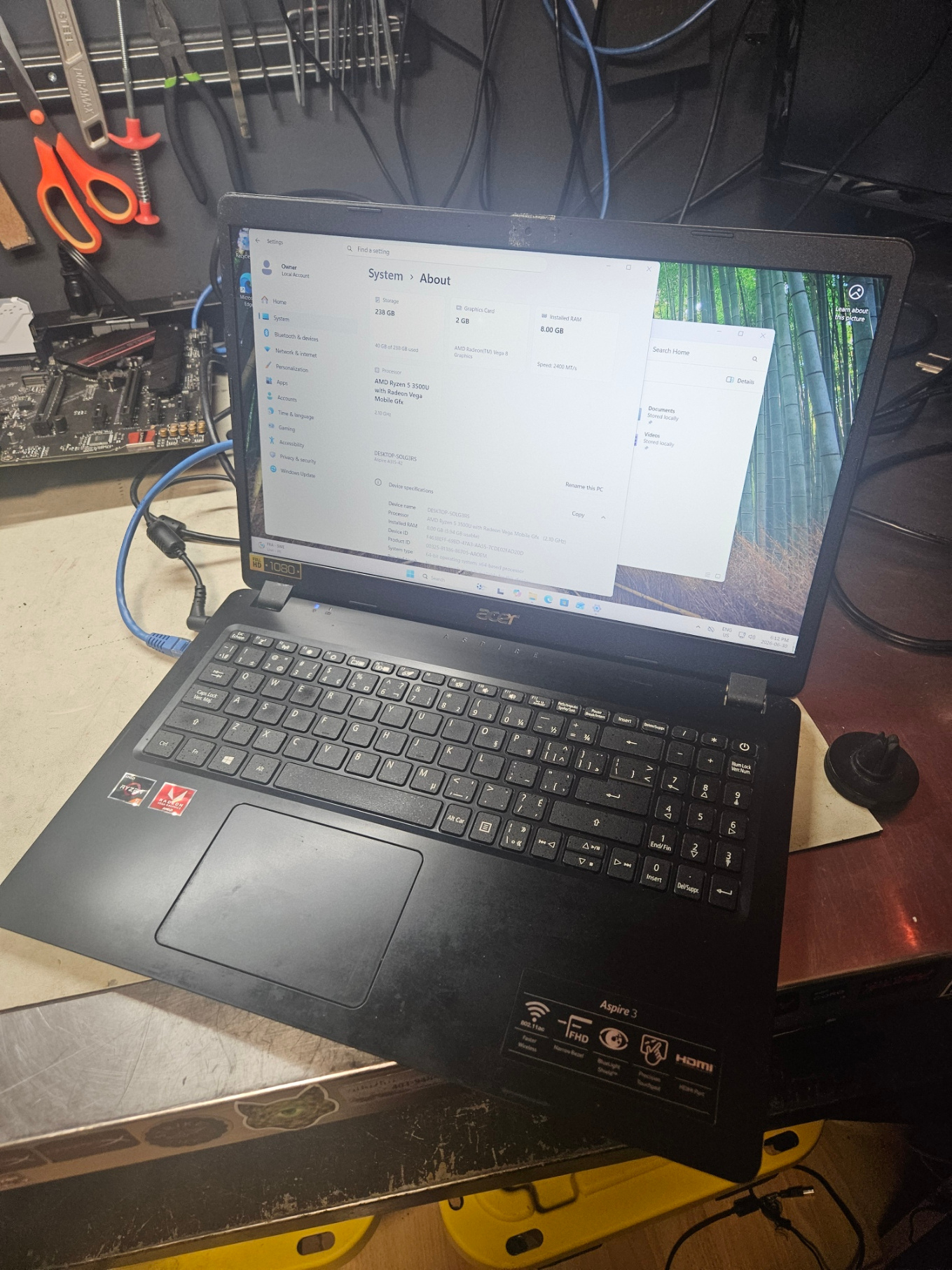 Acer Aspire 3 (A315-42) Laptop – AMD Ryzen 5 / 16GB RAM / 250SSD